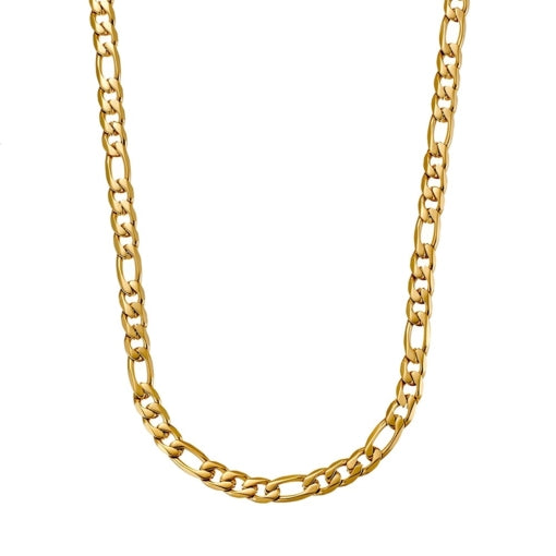 Stainless Steel Gold Plated Figaro Necklet