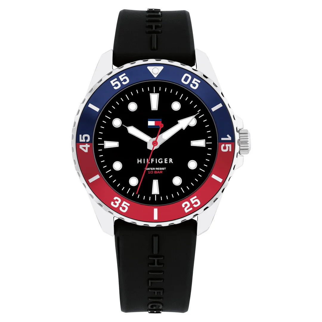TOMMY HILFIGER - TEENS BLACK SILICONE BLACK