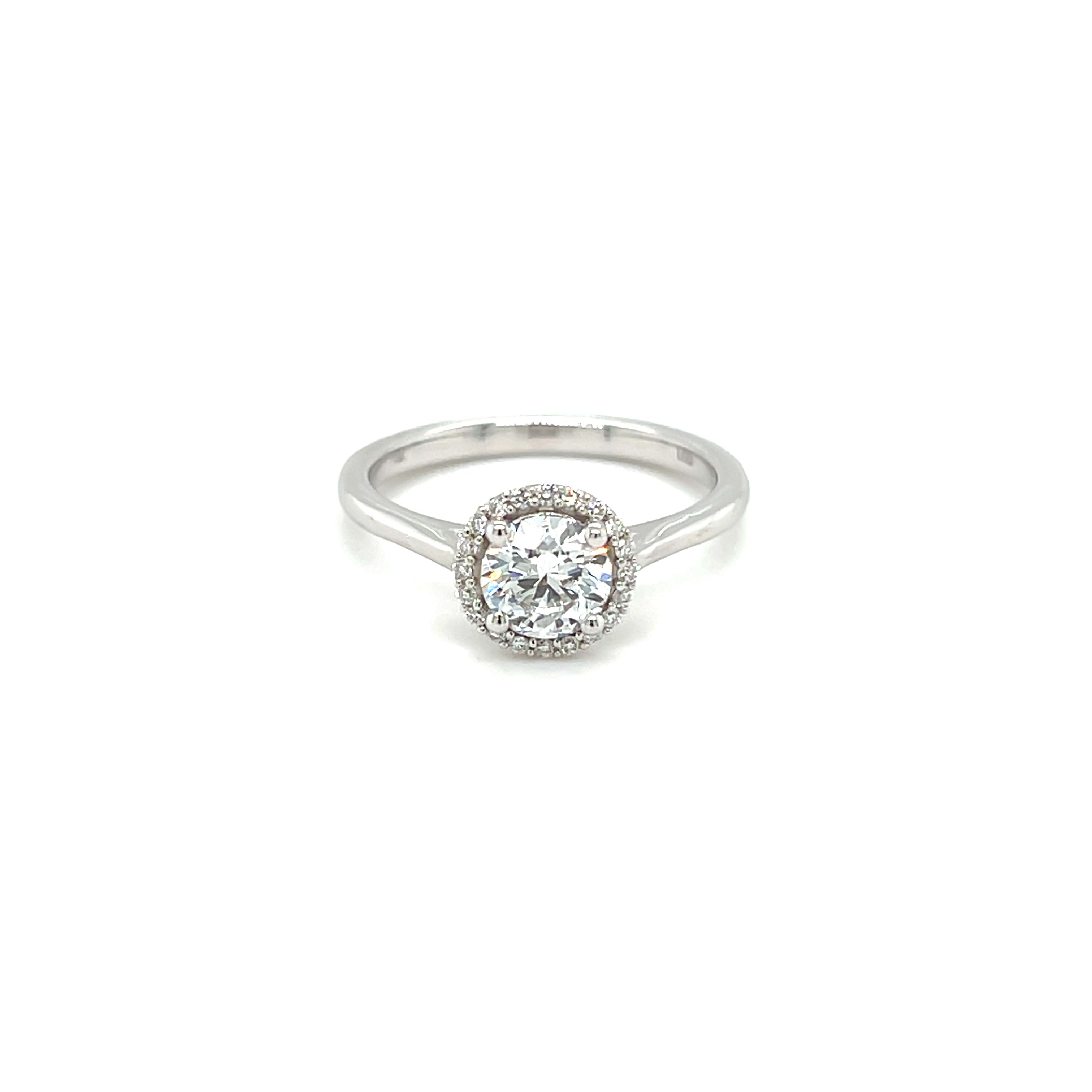 14ct white gold 0.90ct lab diamond ring