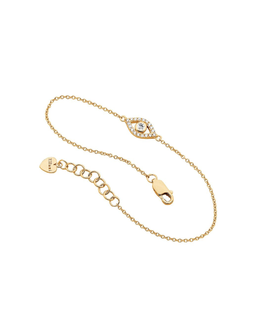 Ellani Evil Eye Bracelet with CZ in Gold Plating
