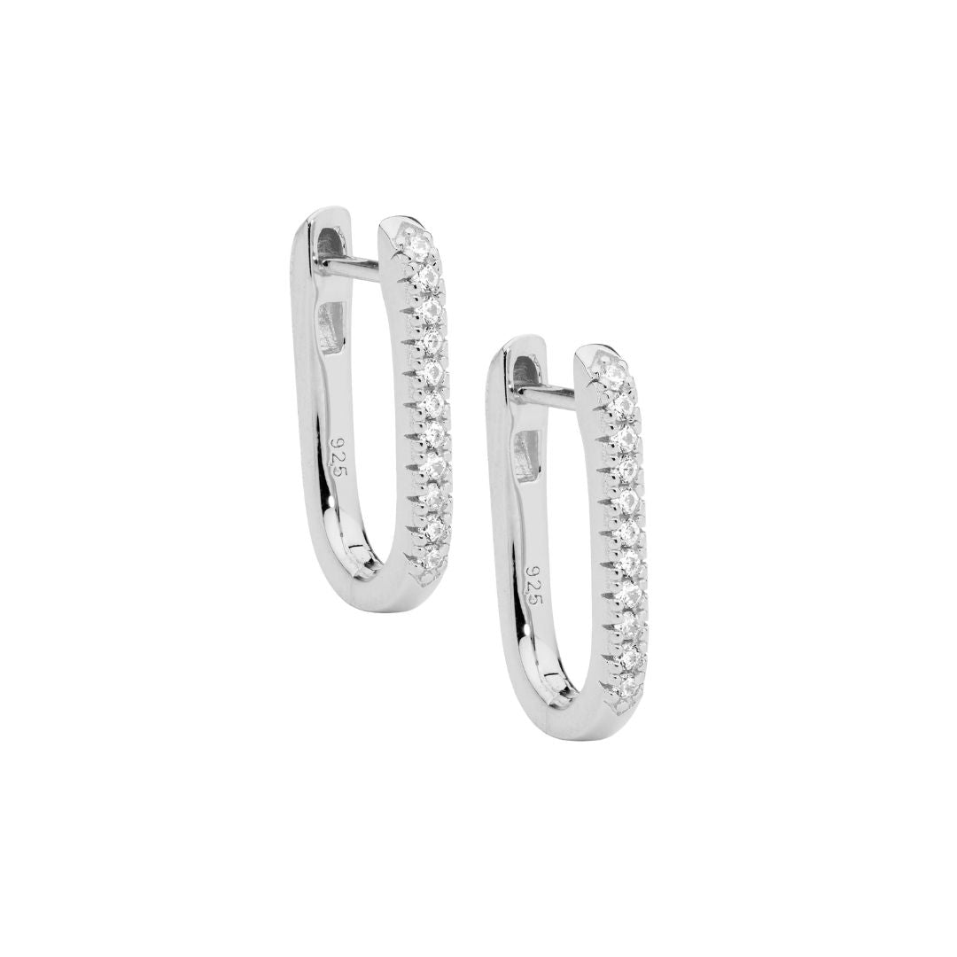 ELLANI Silver CZ Hoops