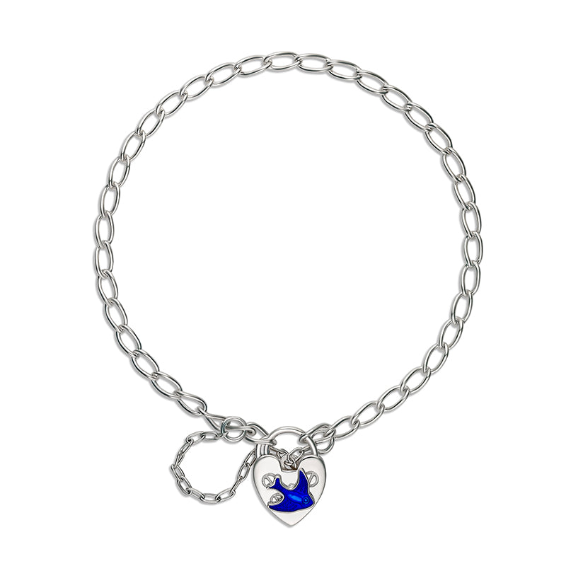 Silver Bluebird Padlock Bracelet