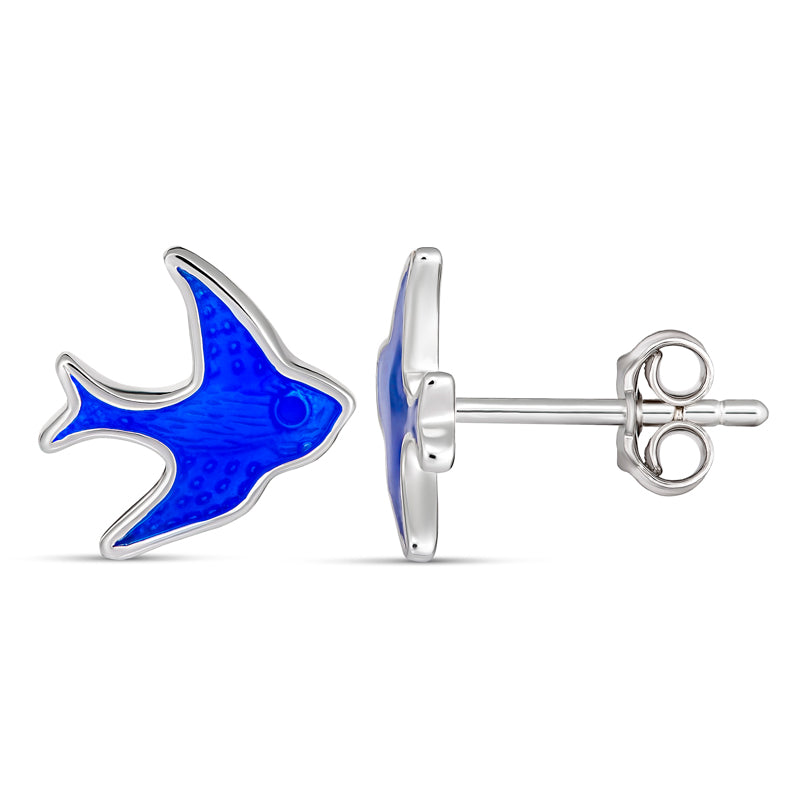 Silver Bluebird Studs