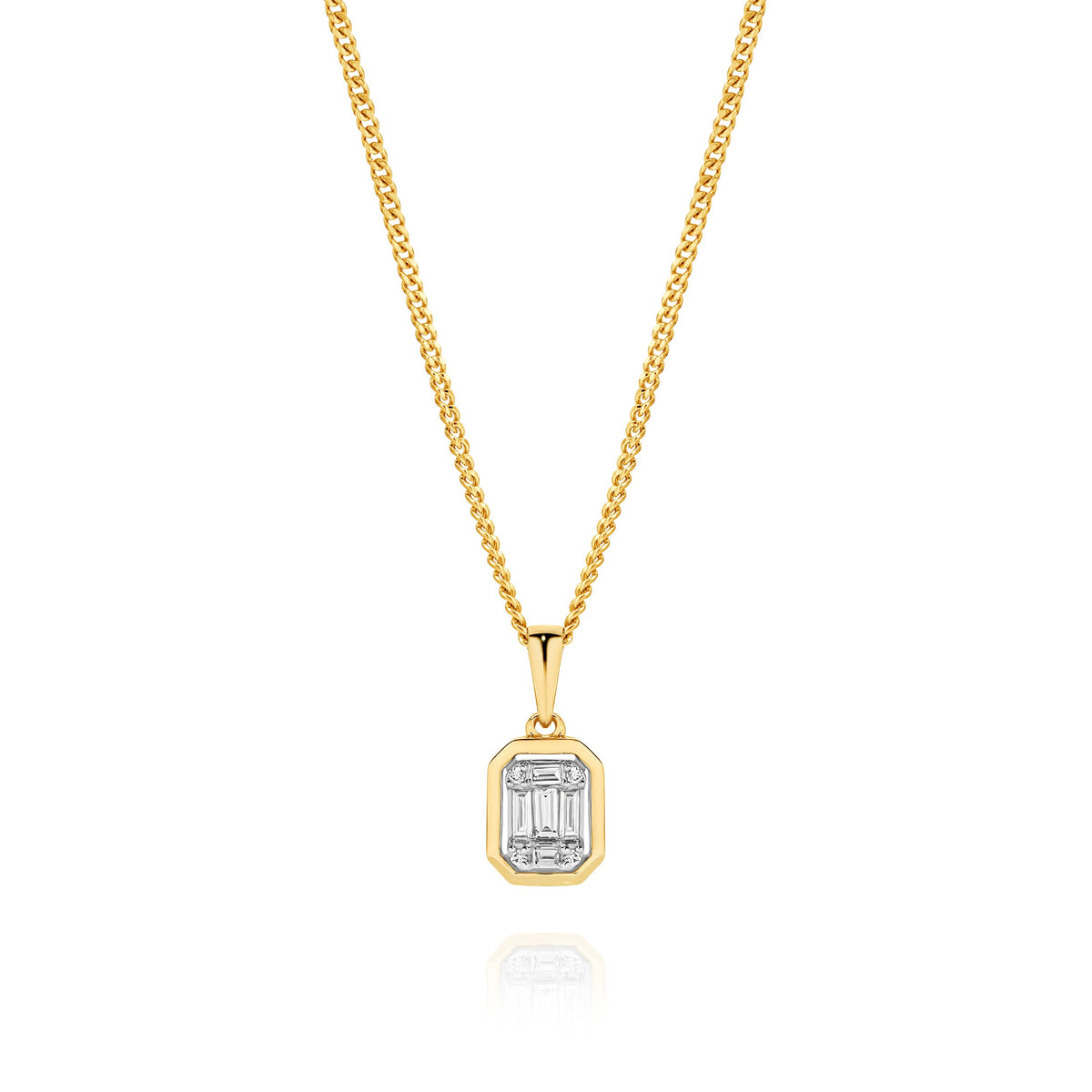 9ct Bezel Look Diamond Pendant
