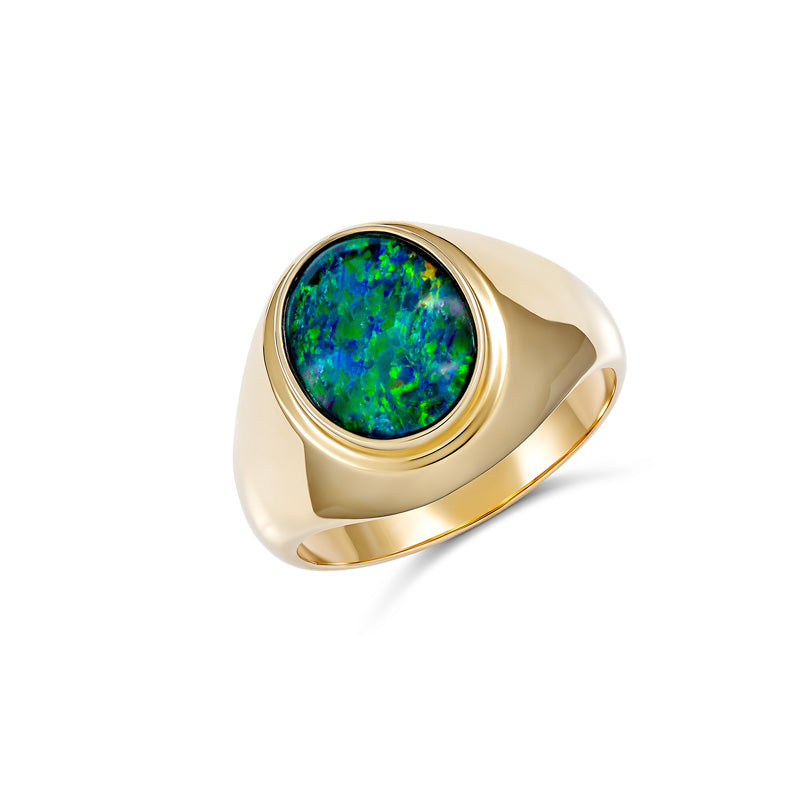 9ct Oval Triplet Opal Ring