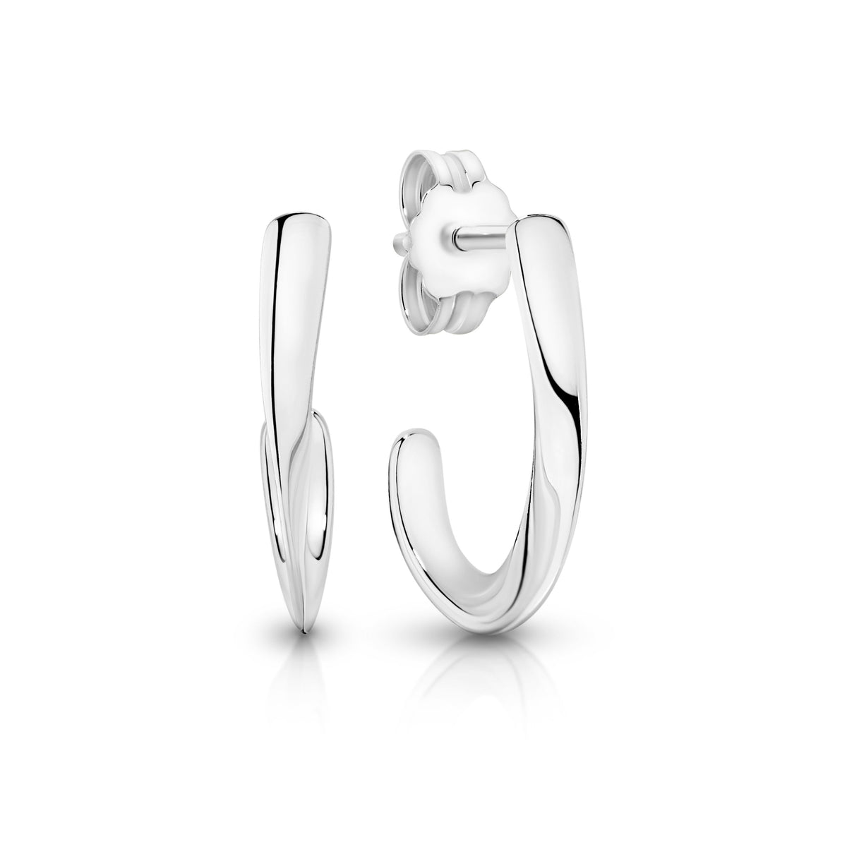 Silver Twist Huggie Studs