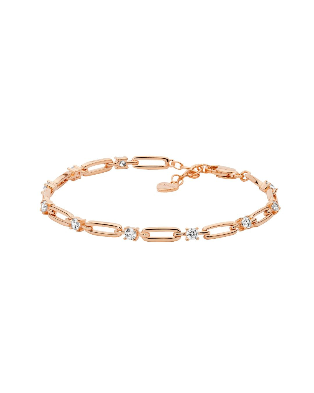 ELLANI Silver CZ Bracelet with Rose Gold Plating