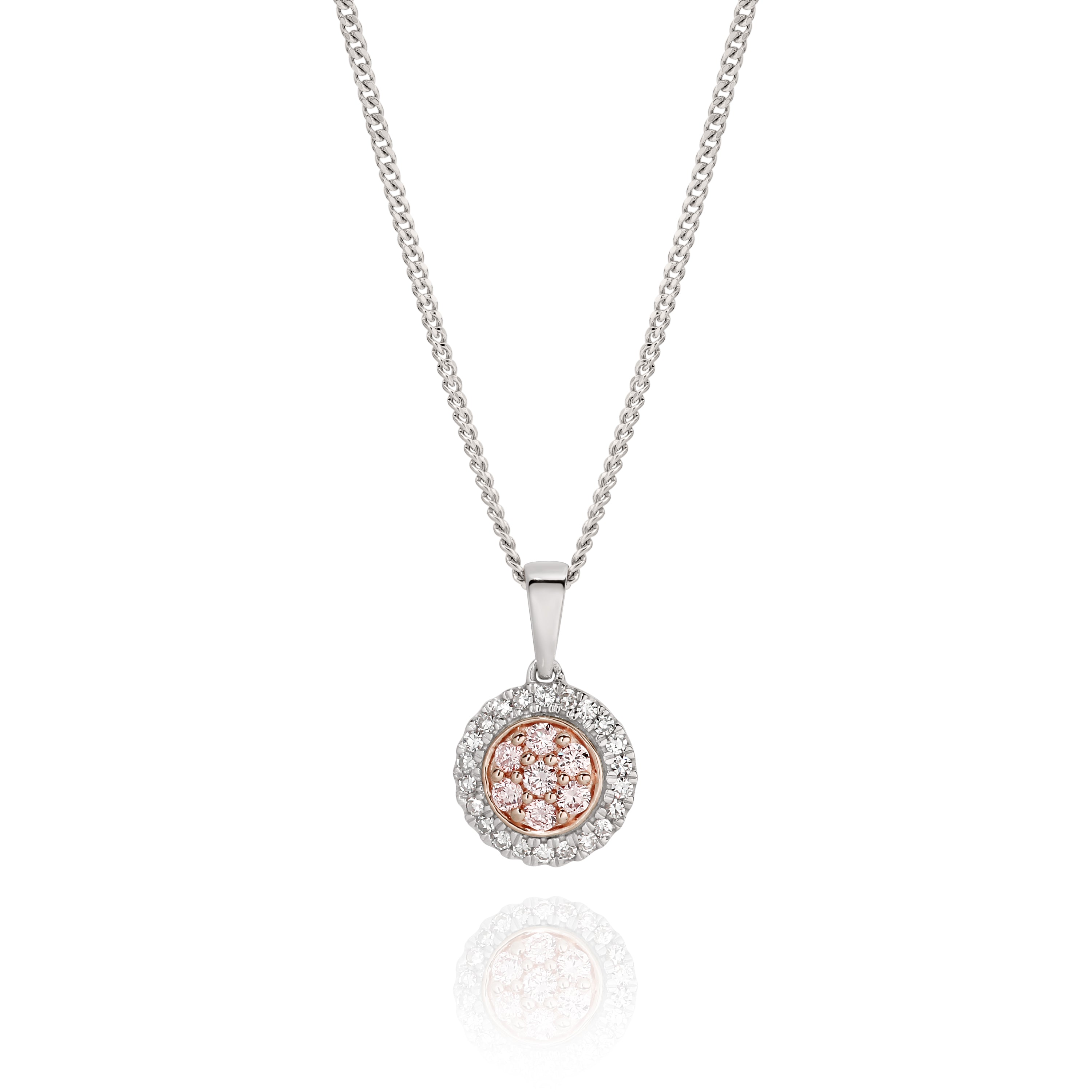9ct White Gold 1/4ct Australian Pink Diamond Pendant