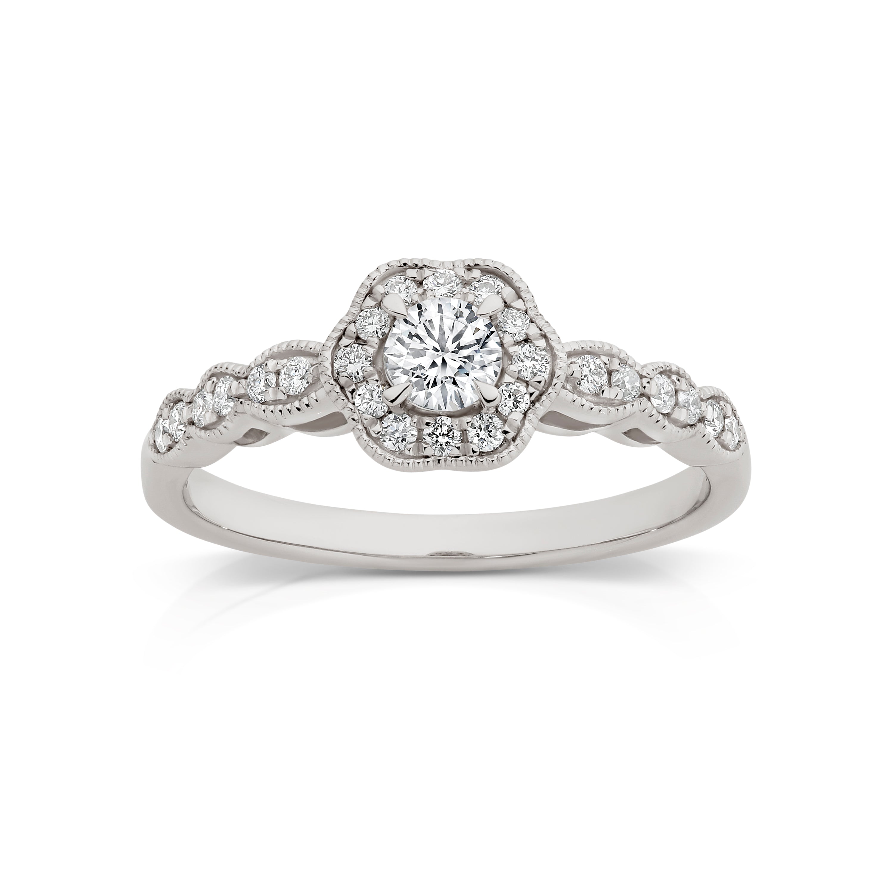 18ct white gold 0.41ct diamond ring