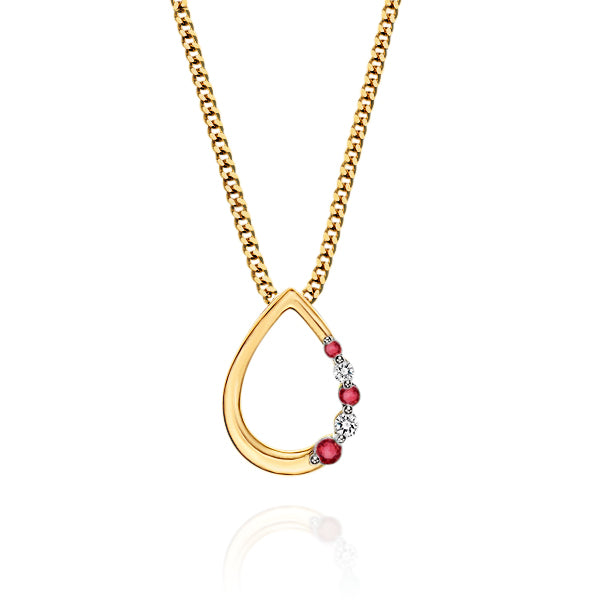 9ct Ruby & Diamond Pendant