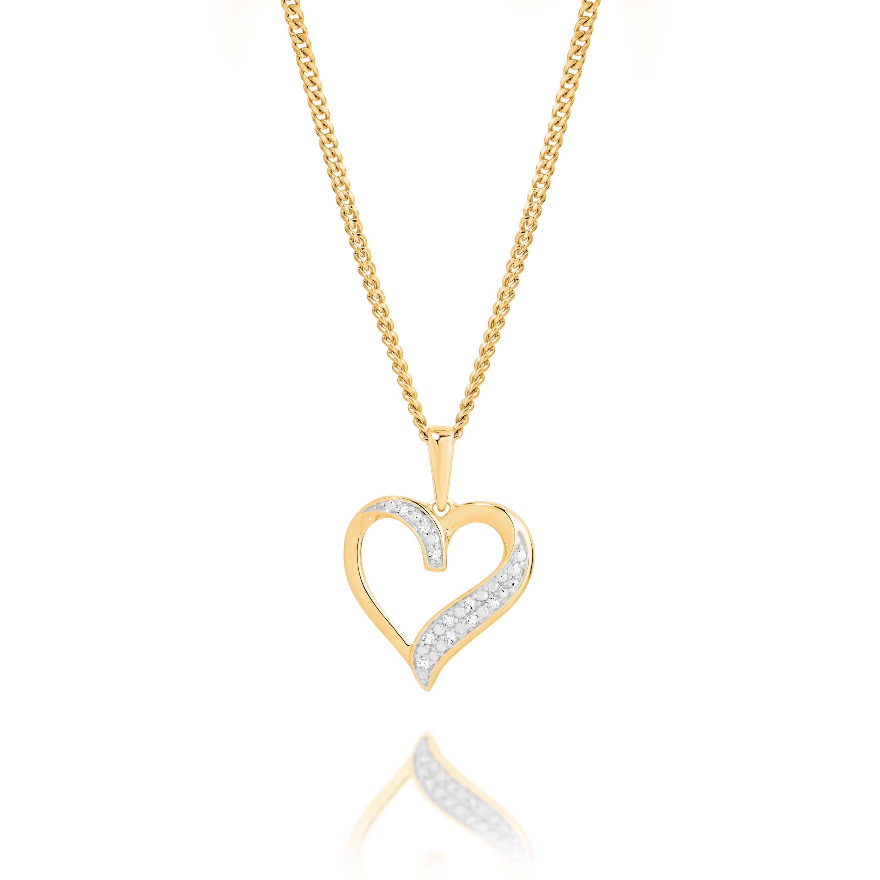 9ct 0.03ct Diamond Heart Pendant