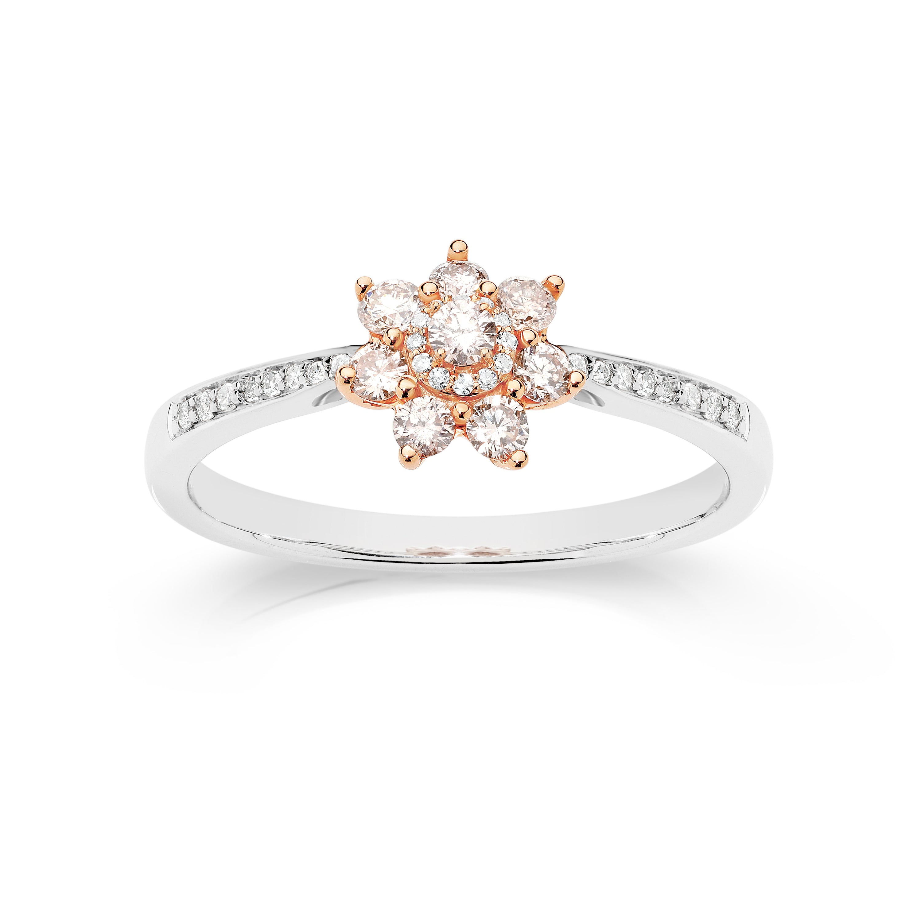 9ct white gold 0.50ct Natural Australian pink diamond ring