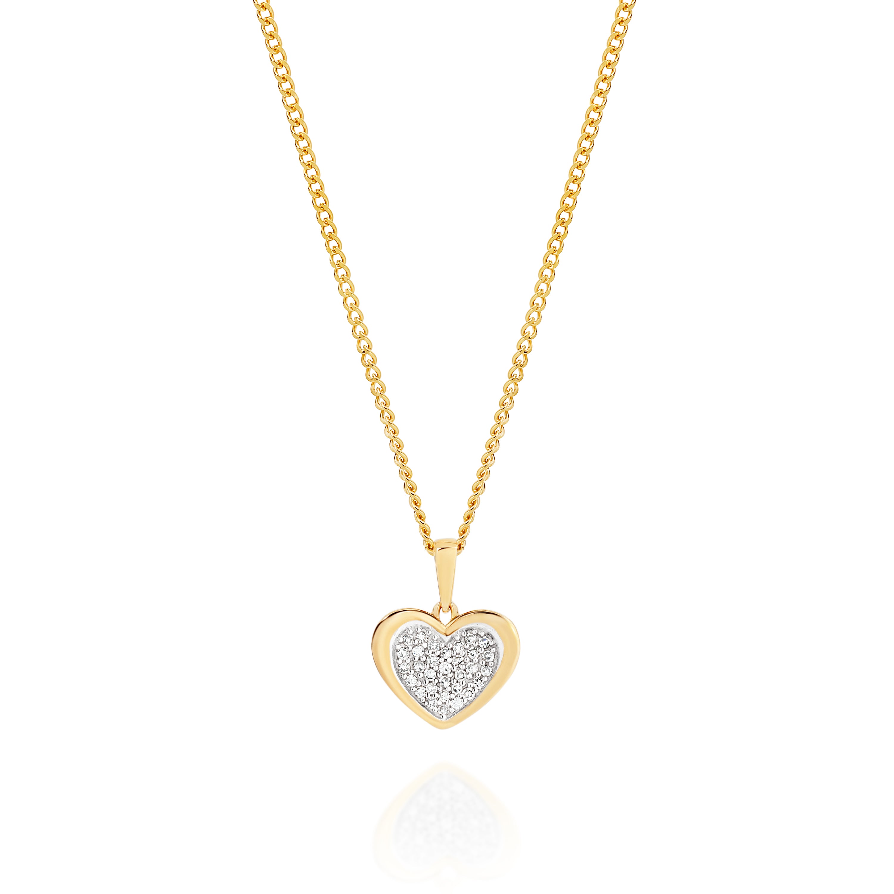 9ct 0.15ct Pave Heart Pendant