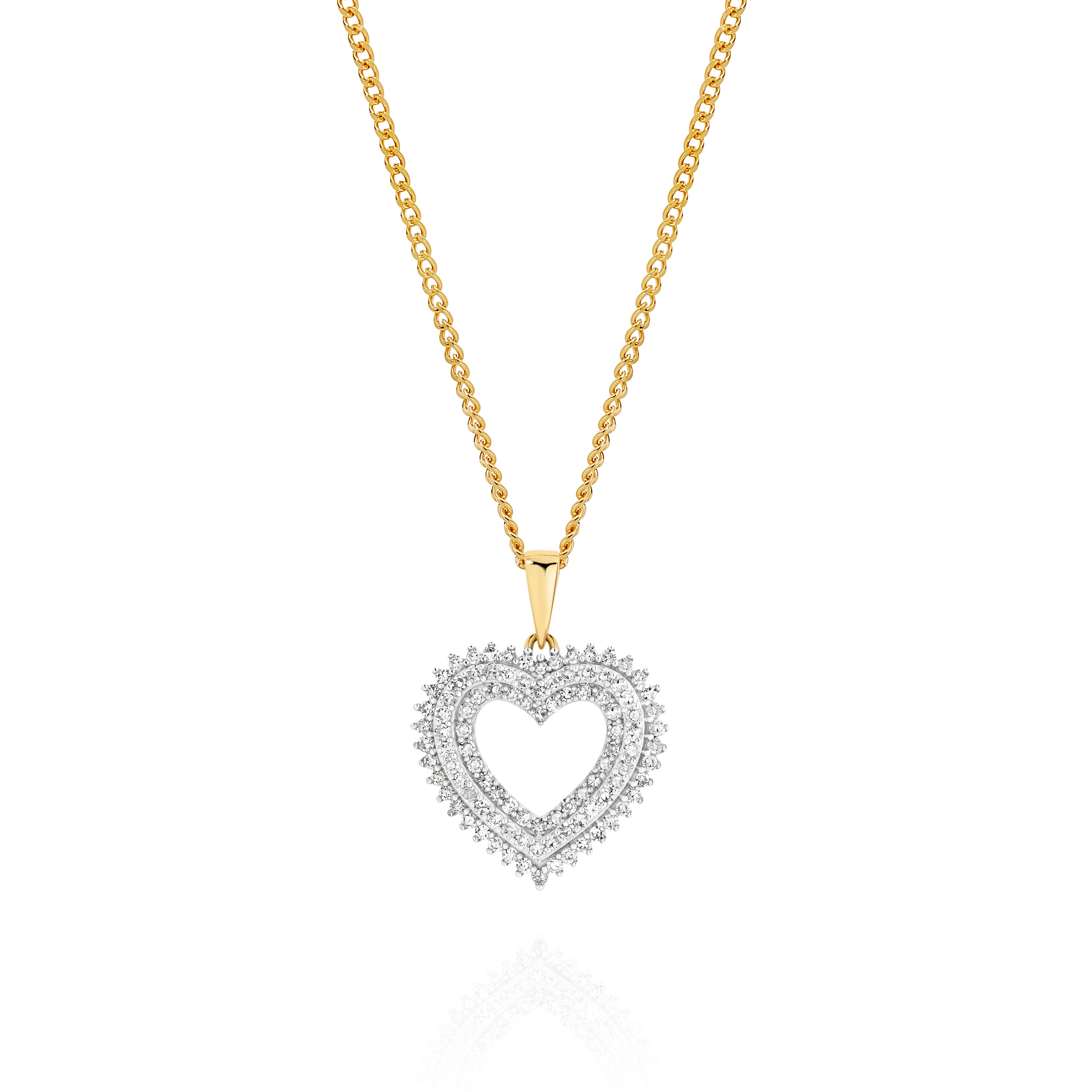 9ct 0.40ct diamond heart pendant