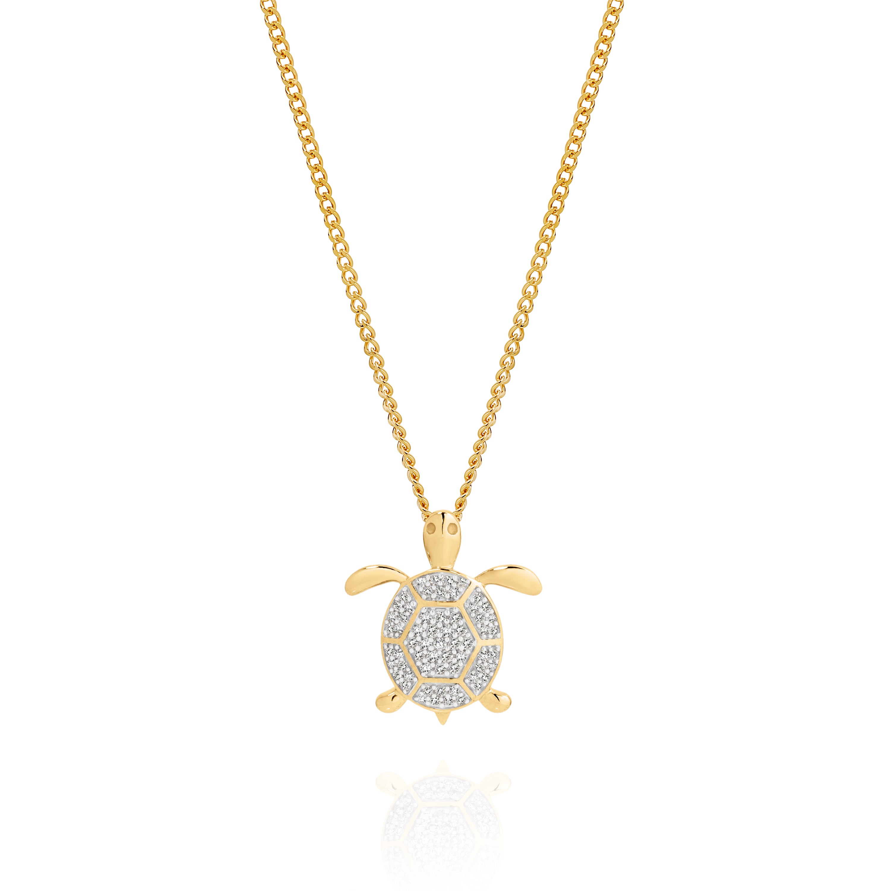 9ct 0.15ct Diamond Turtle Pendant