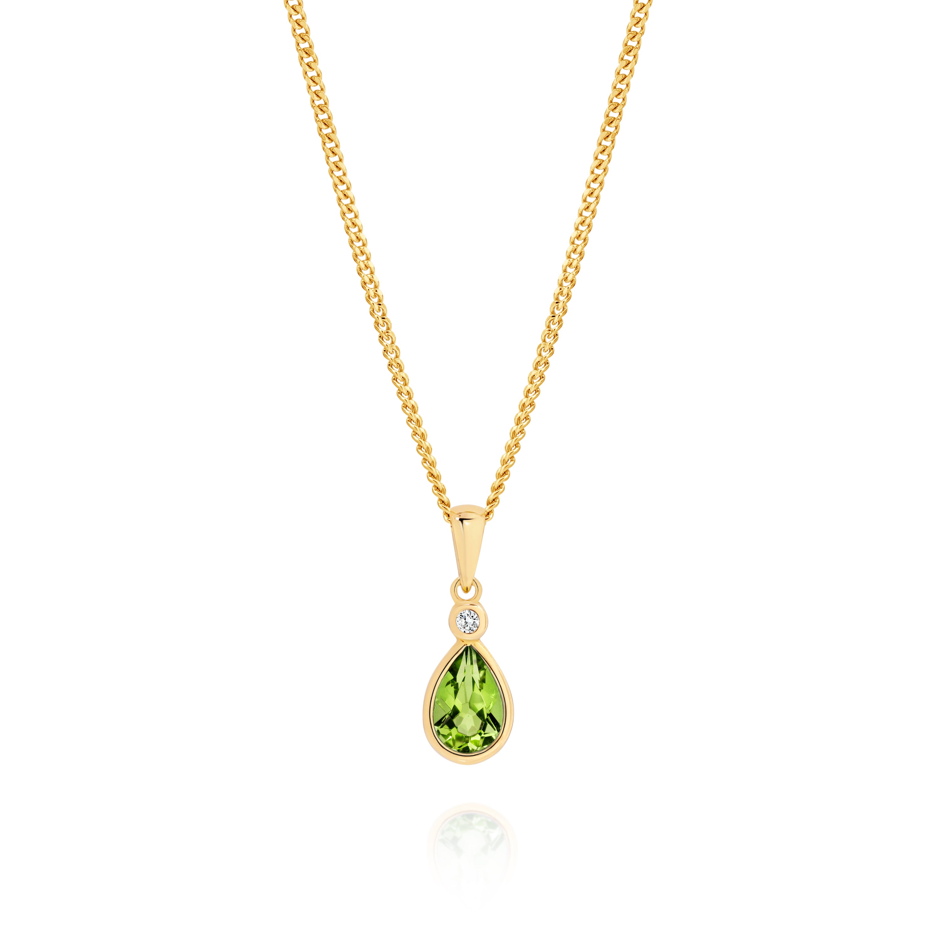 9ct Peridot & Cubic Zirconia Pendant