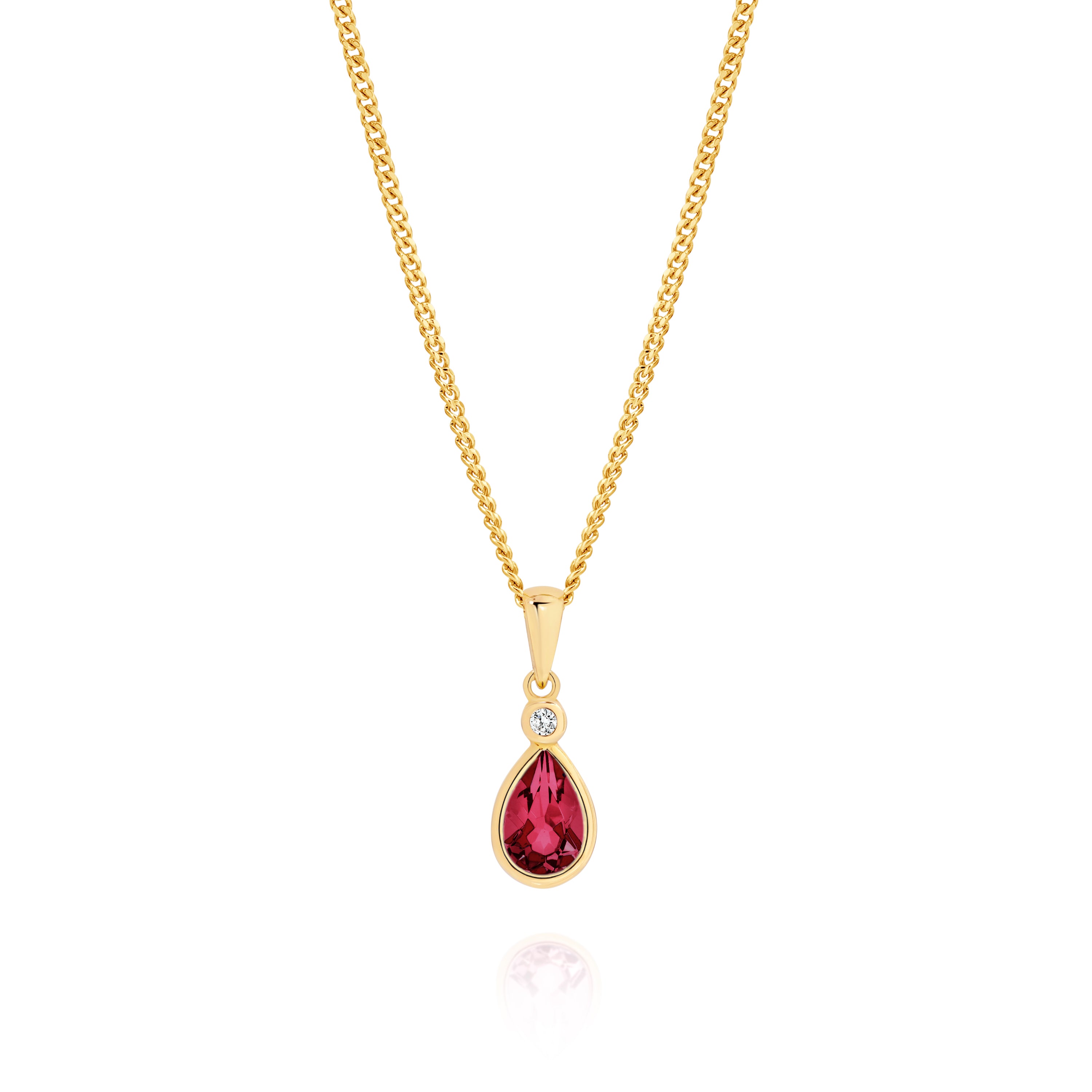 9ct Garnet & Cubic Zirconia Pendant
