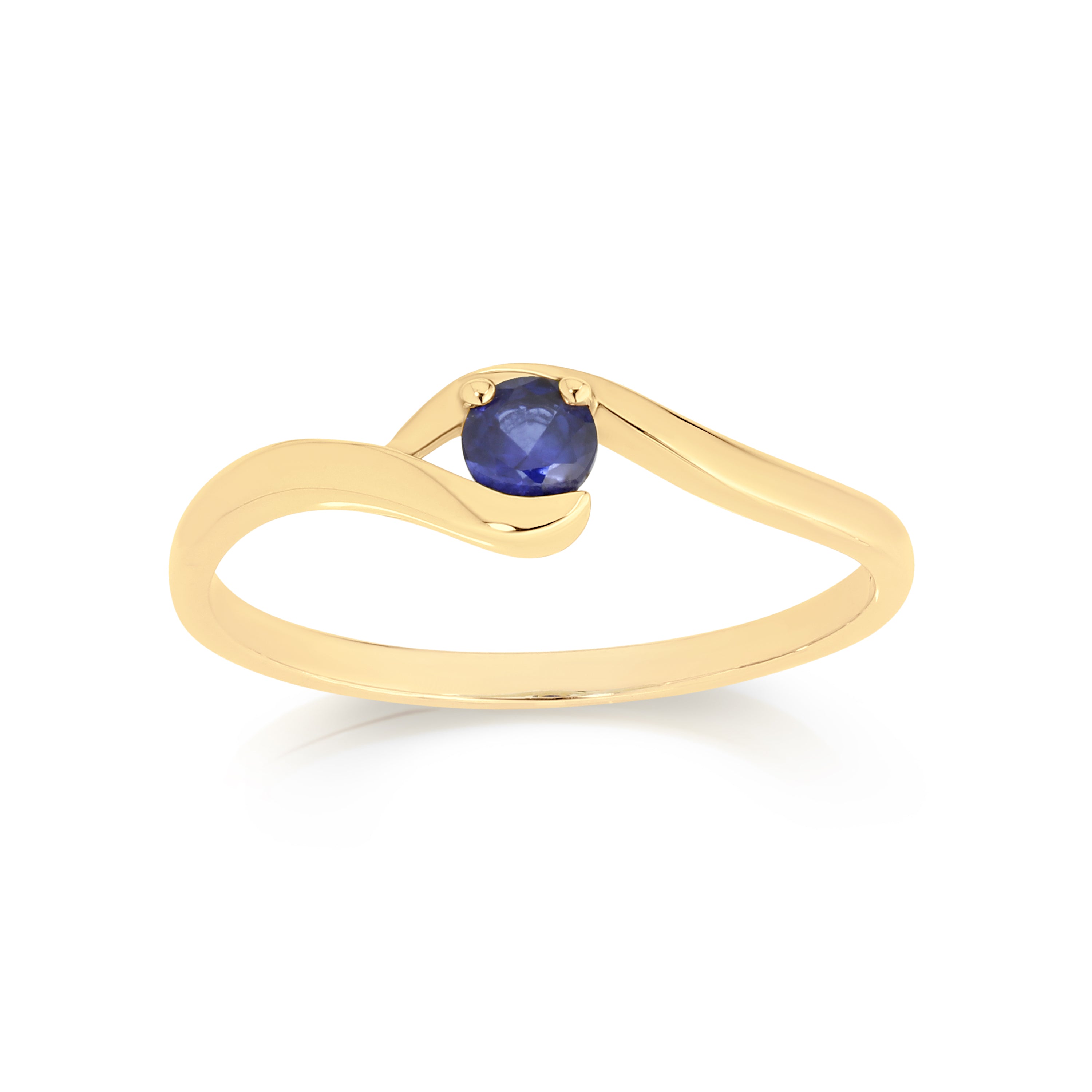 9ct cr sapphire crossover ring