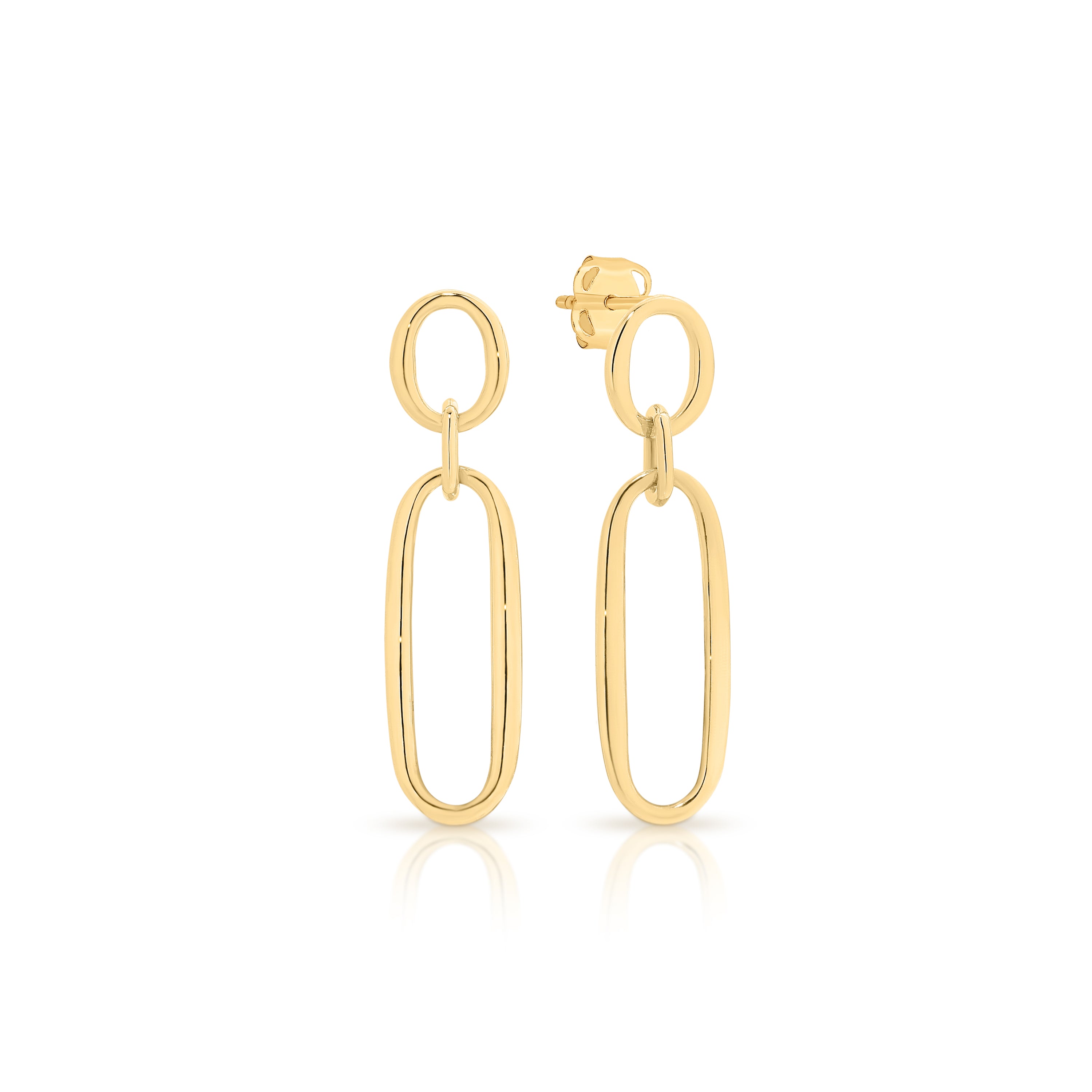 9ct paperclip drop studs