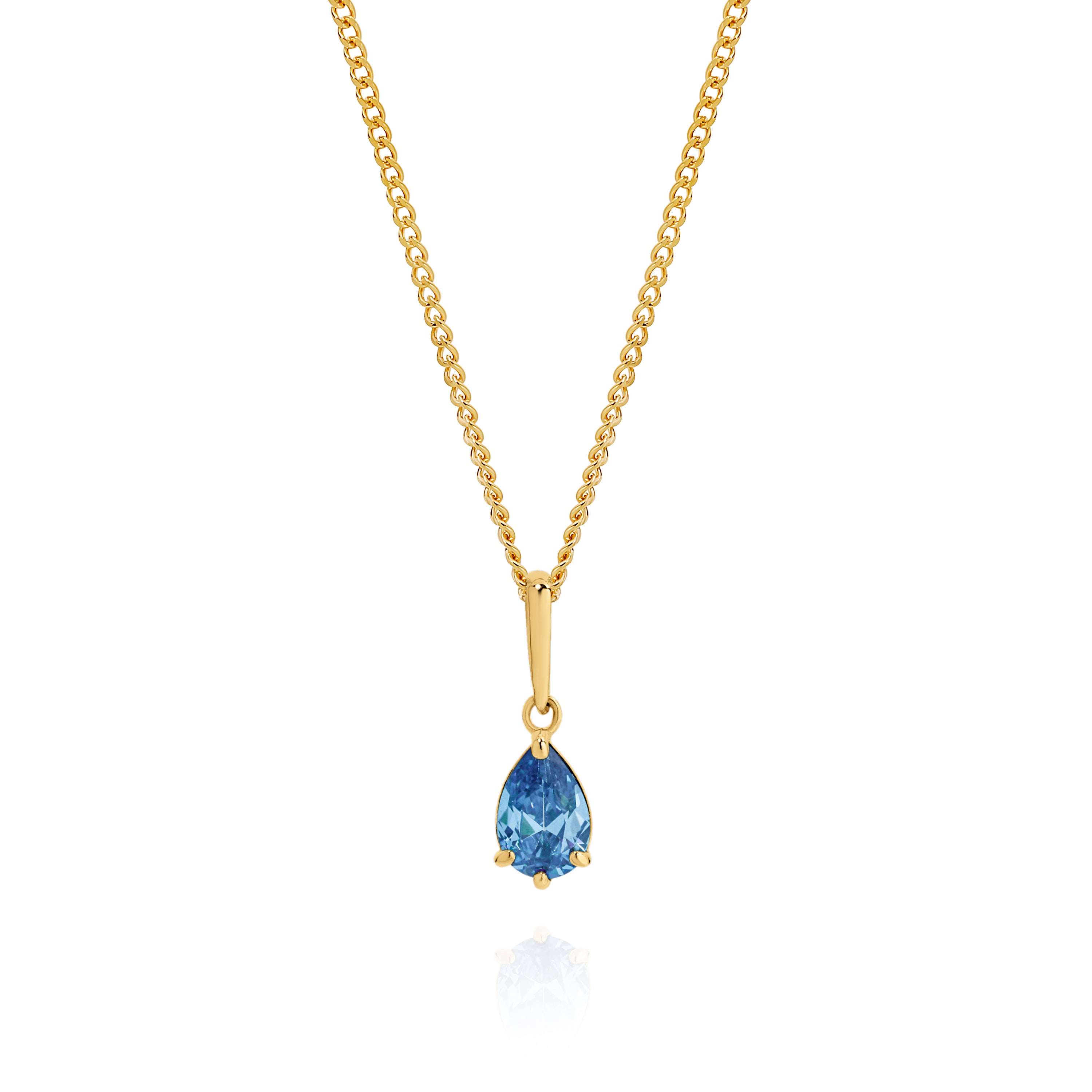 9ct Blue Topaz CZ Pendant