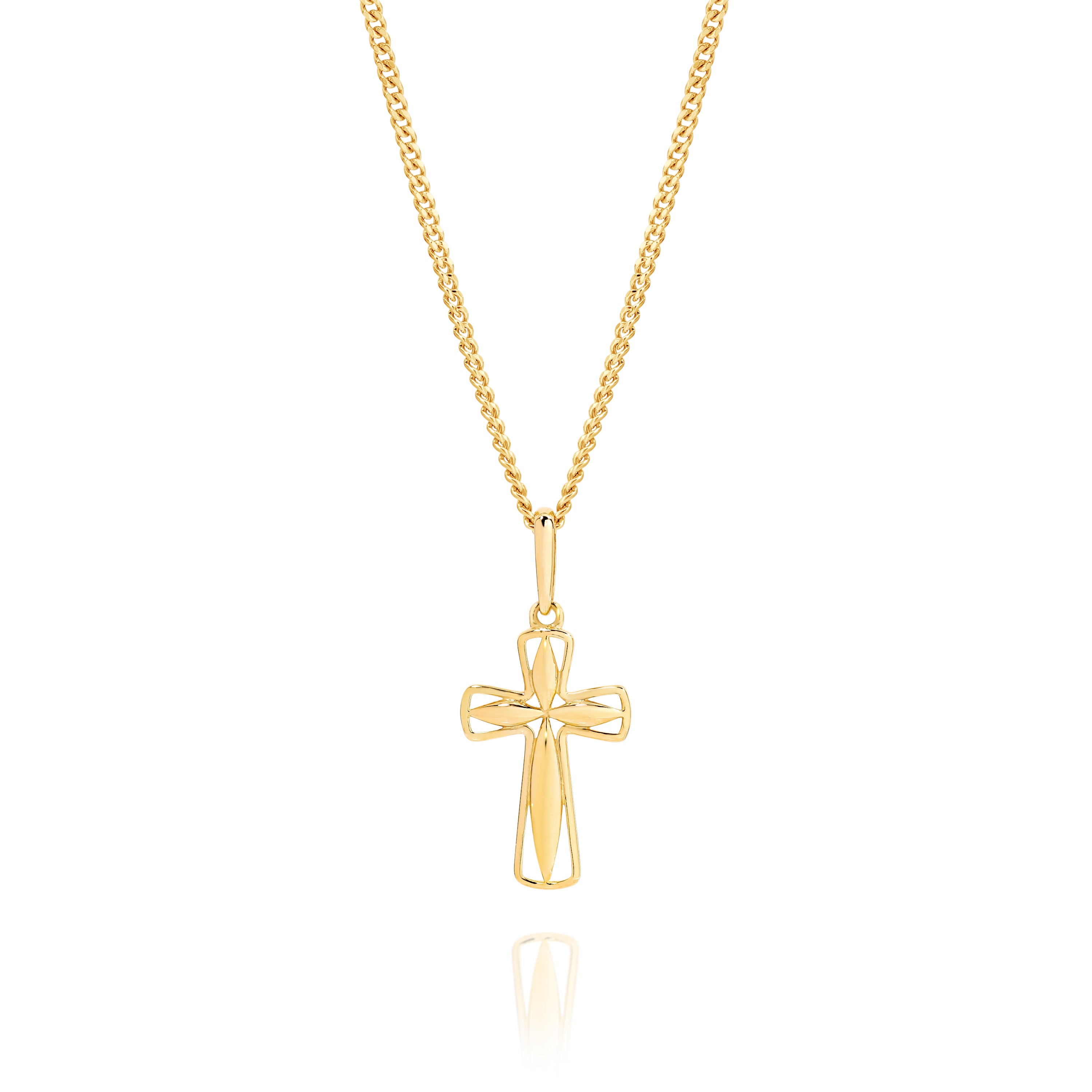 9ct cut out cross pendant
