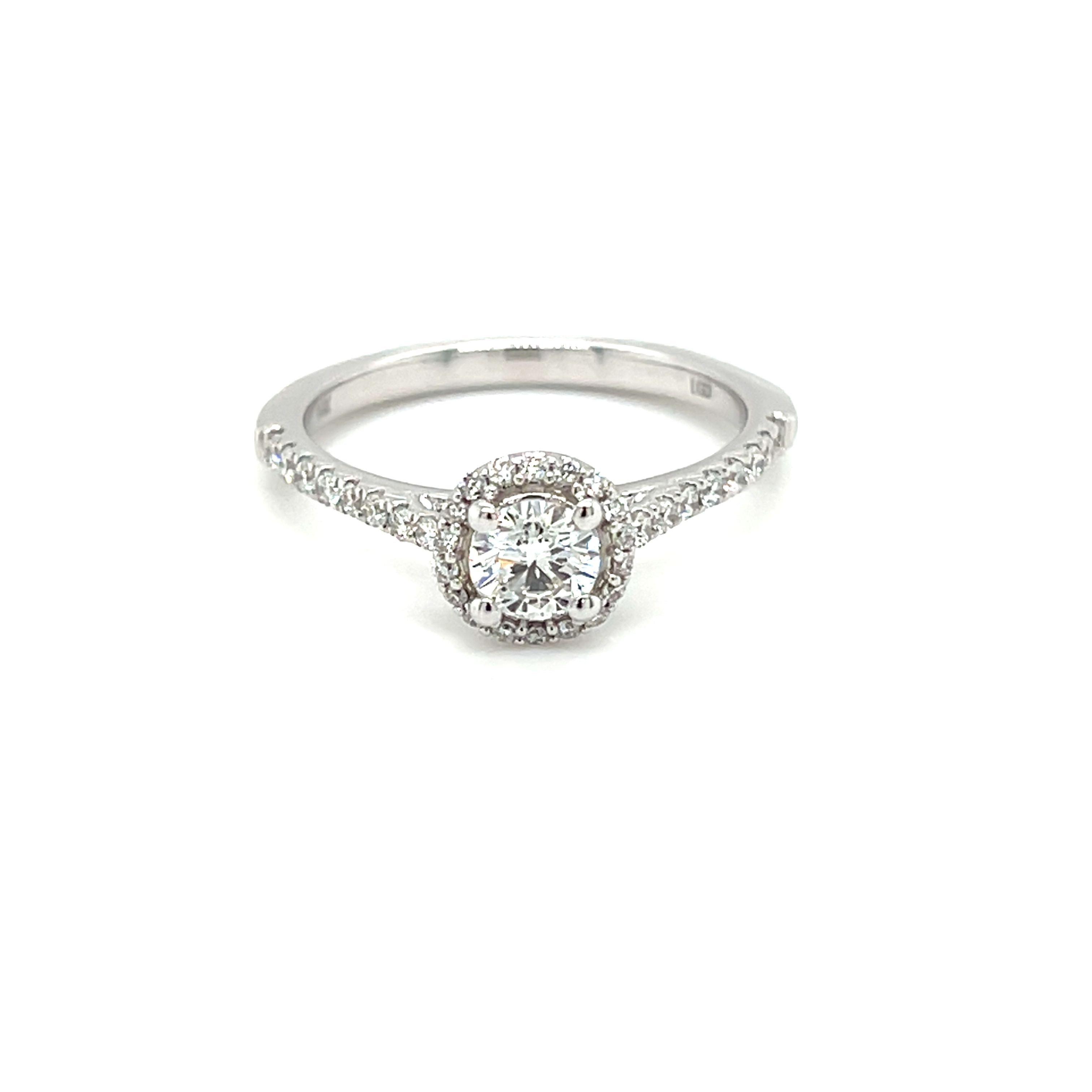 14ct white gold 0.70 lab diamond ring