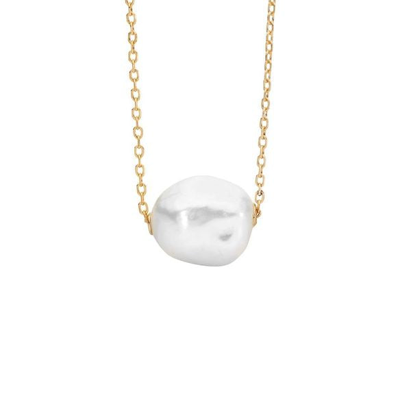 Ellani Baroque Pearl Necklet with Gold Plating