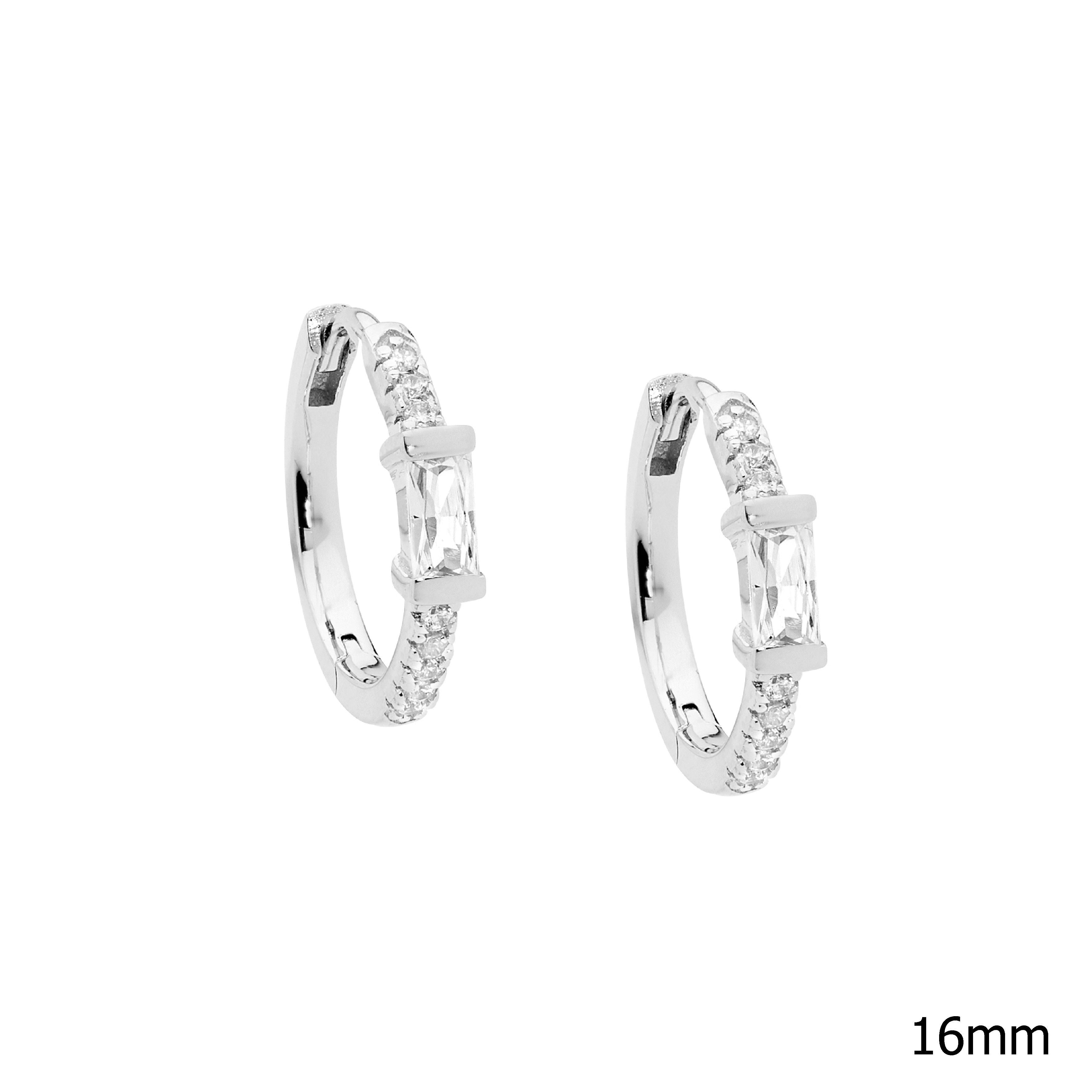 ELLANI Silver CZ Hoops