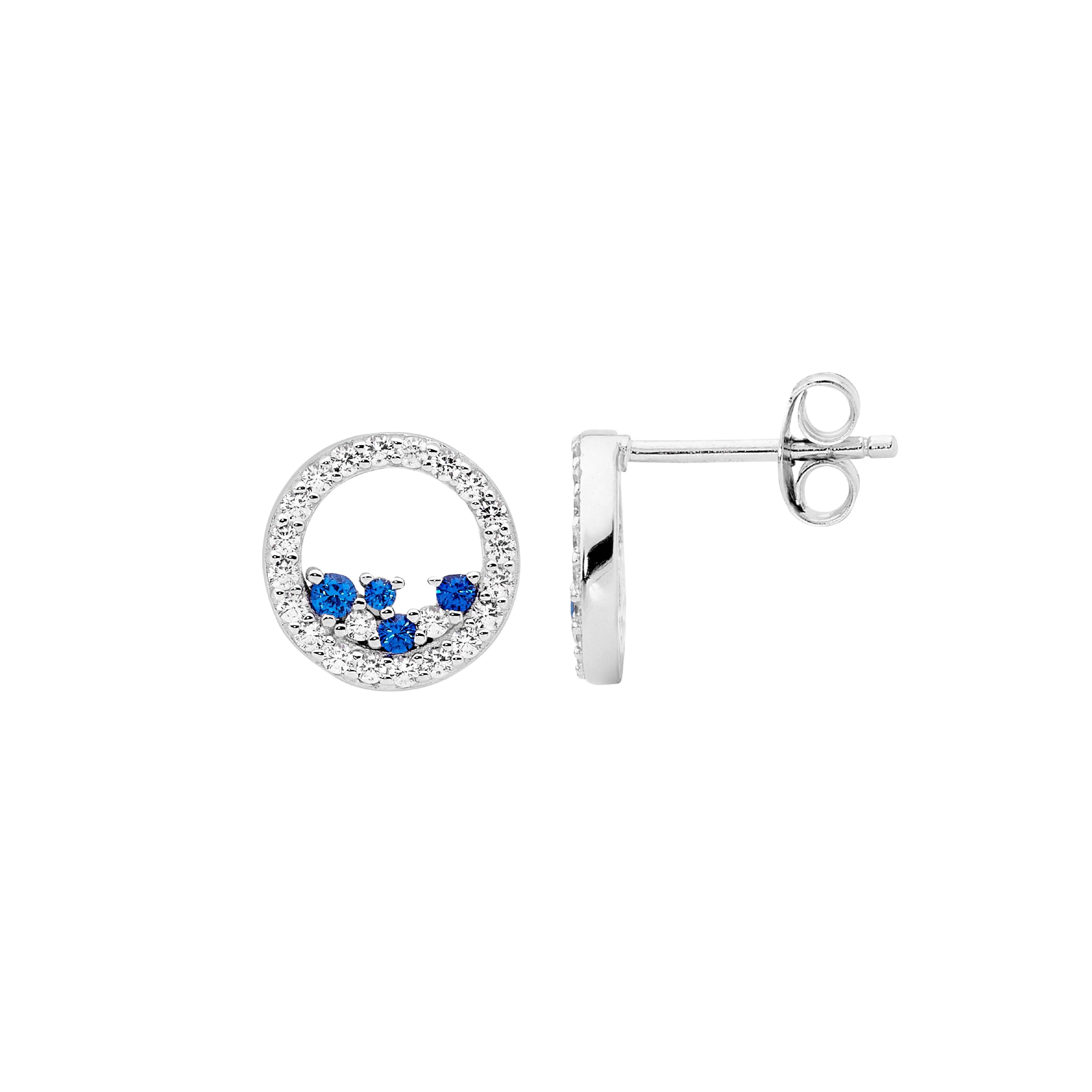 ELLANI Silver CZ Earrings