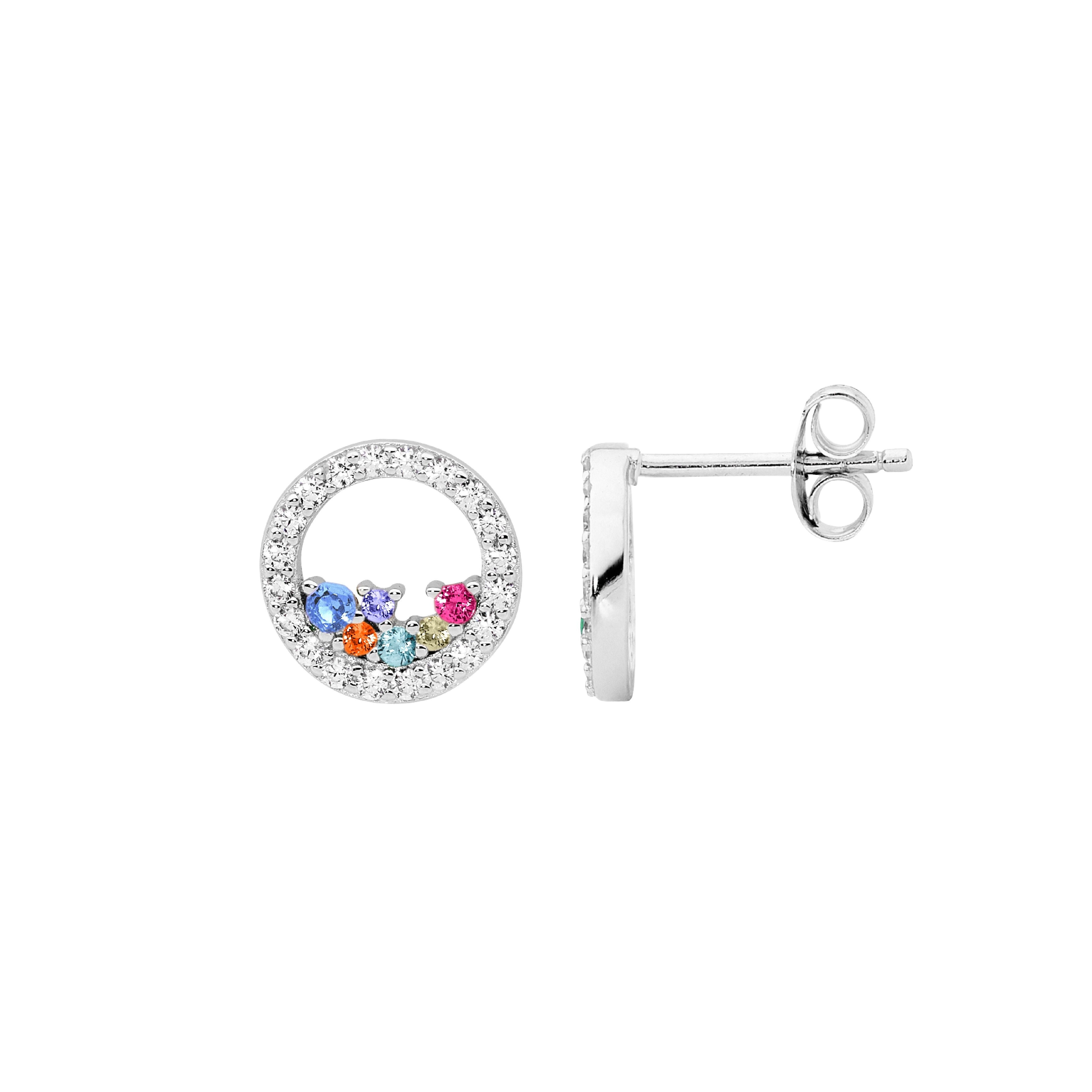 ELLANI Silver CZ Earrings
