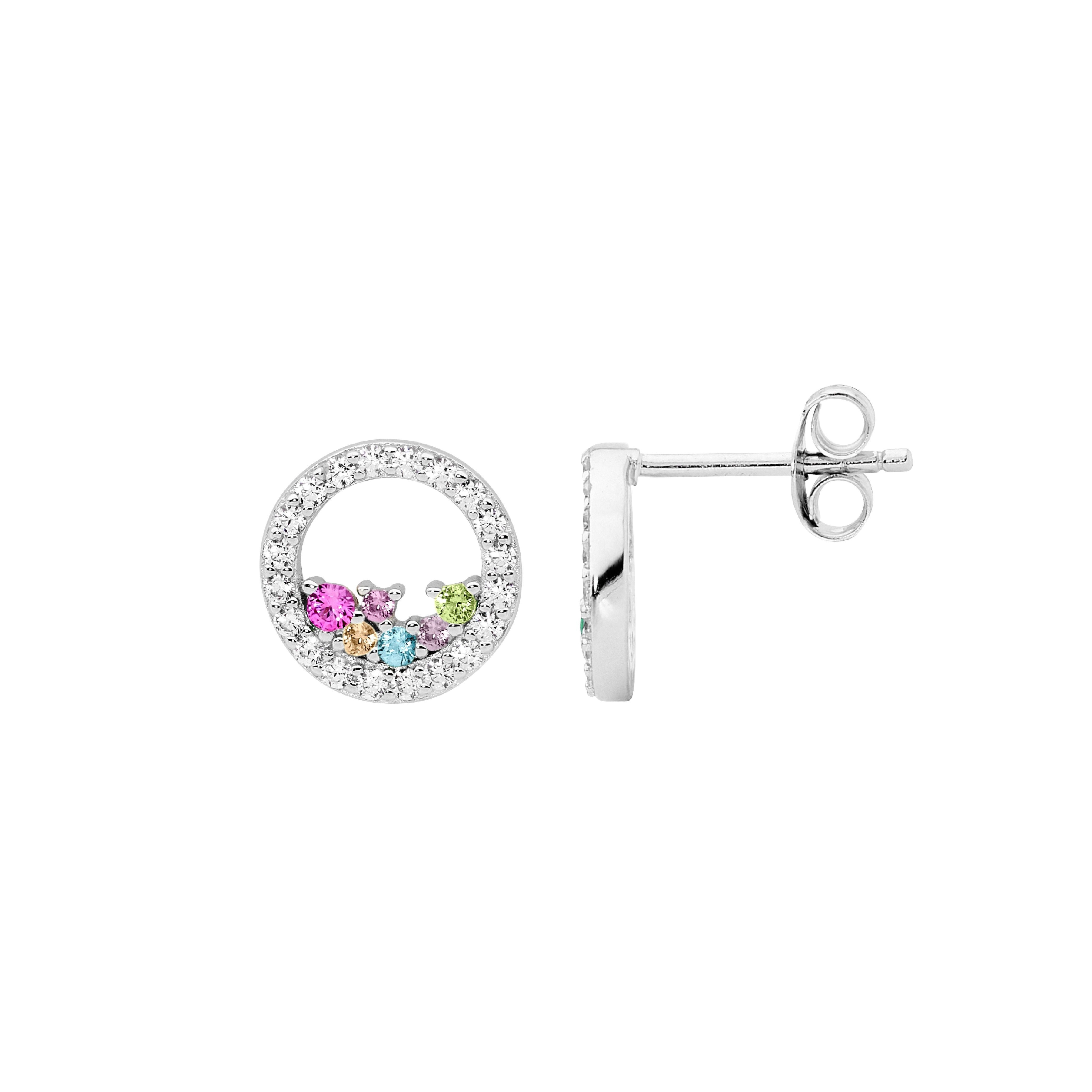 ELLANI Silver CZ Earrings