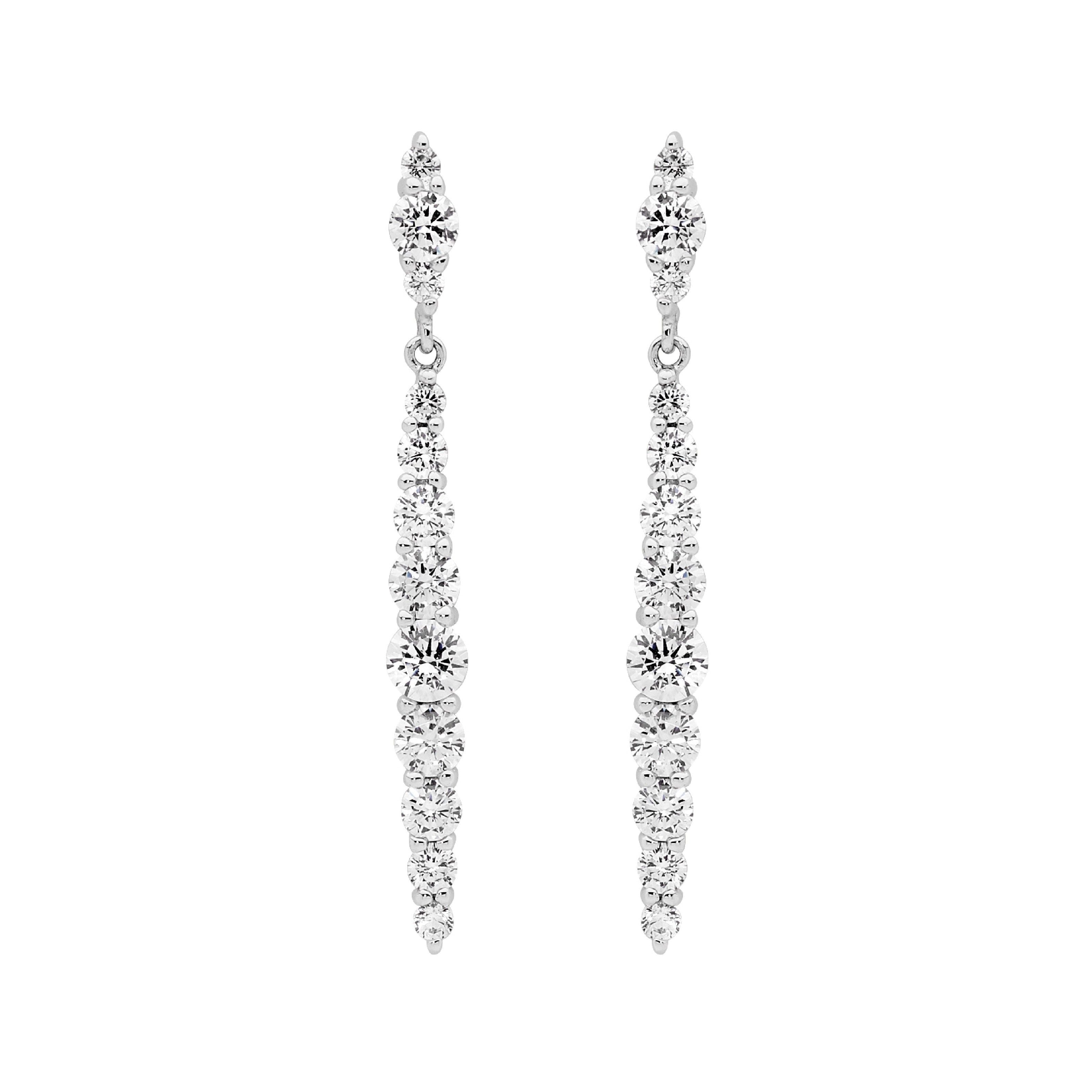 ELLANI Silver CZ Earrings