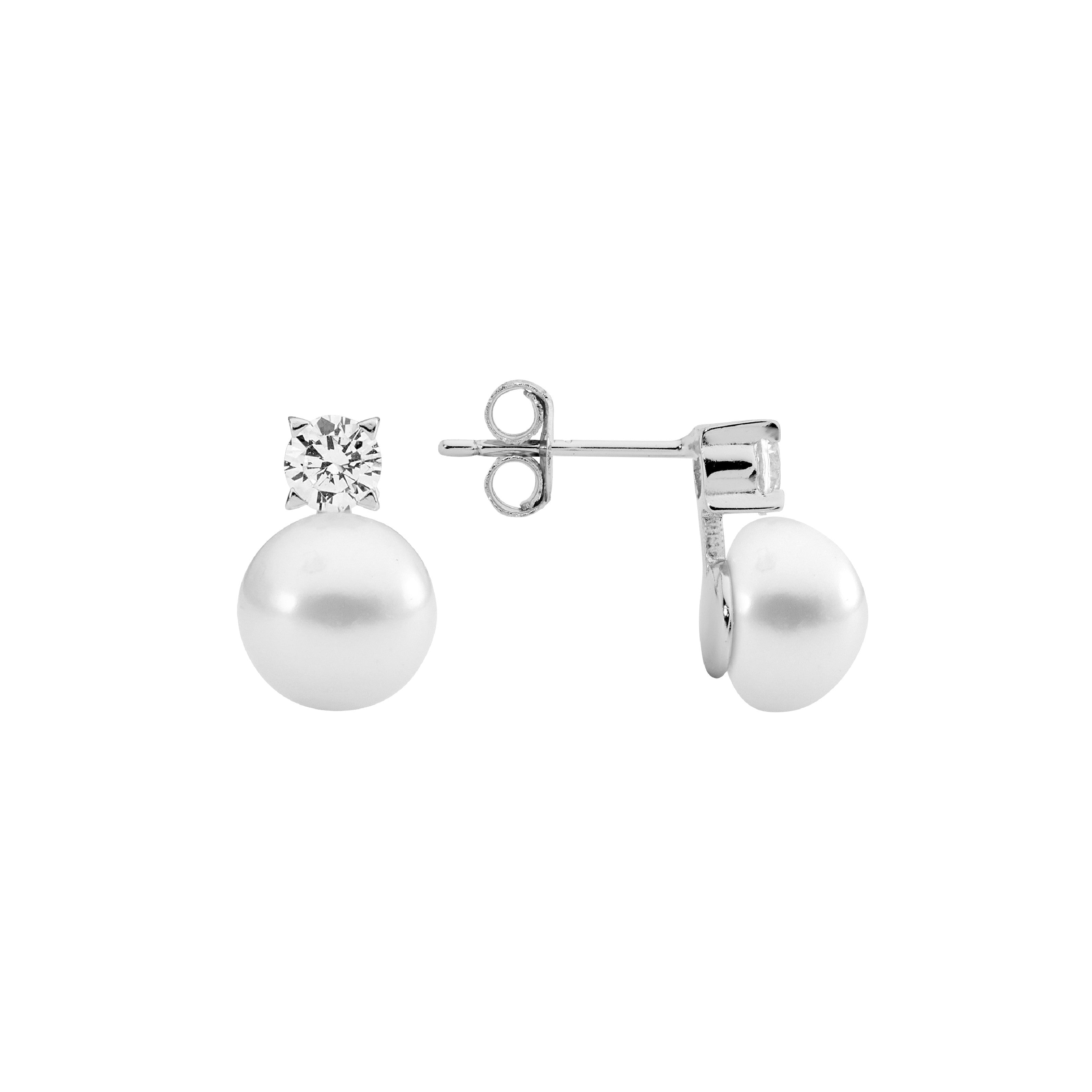 ELLANI Silver CZ Earrings
