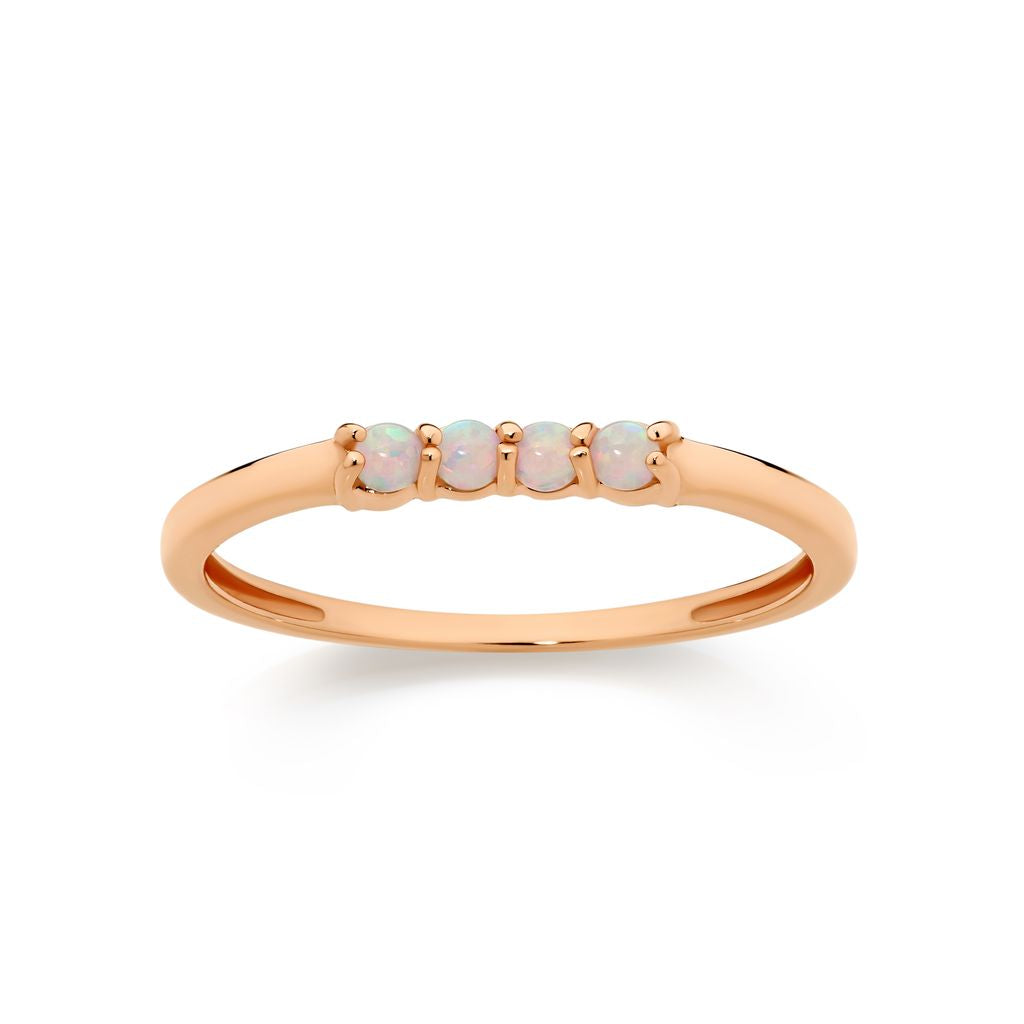 9ct rose gold synthetic opal ring