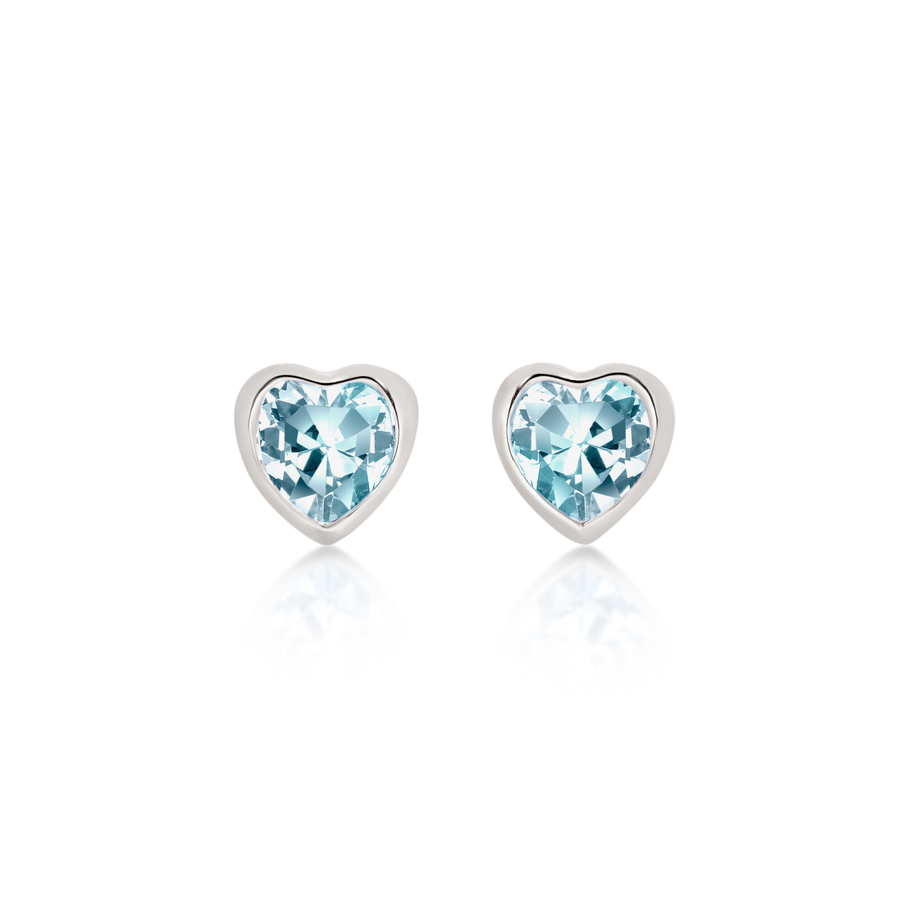 Silver MARCH Birthstone Studs