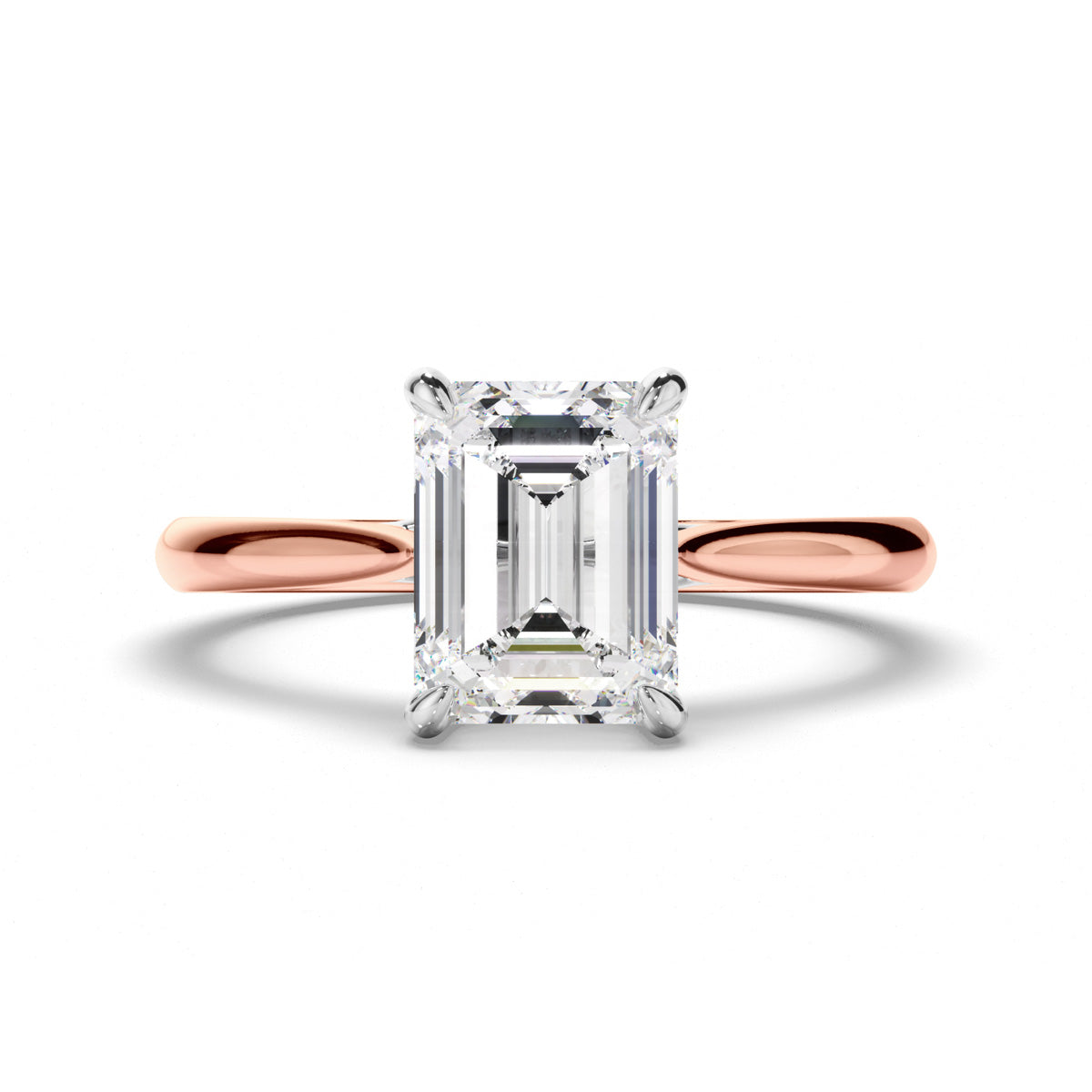 Emerald Cut Diamond Solitaire Engagement Ring
