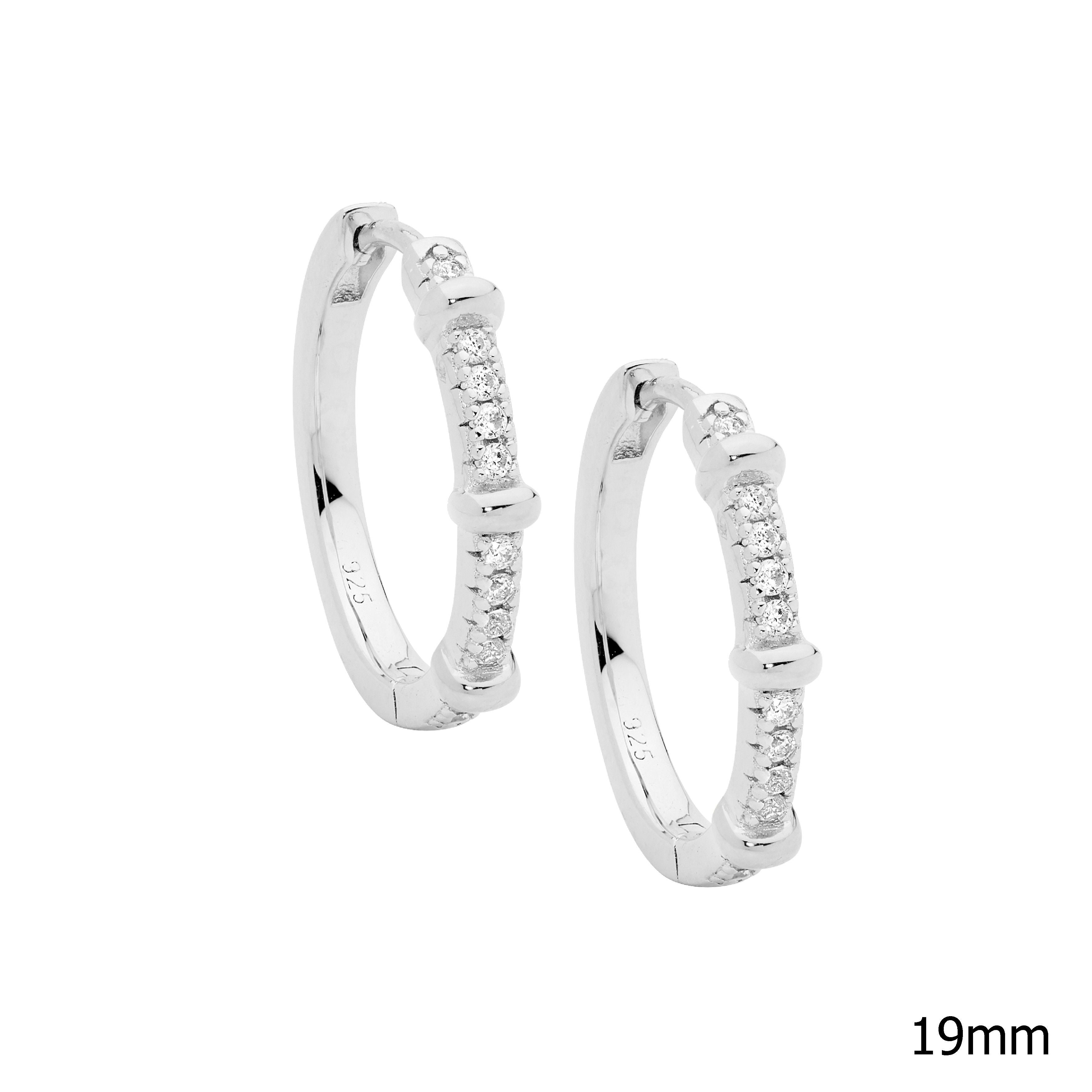 ELLANI Silver CZ Huggies
