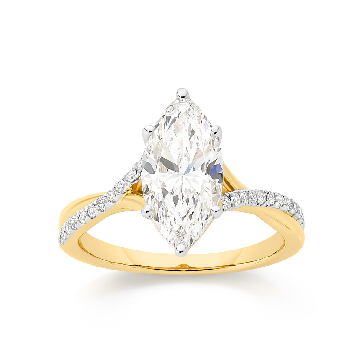 14ct Yellow Gold 2.16ct Lab Diamond Ring