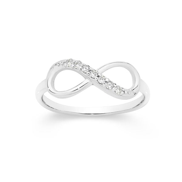 Silver Infinity CZ Ring