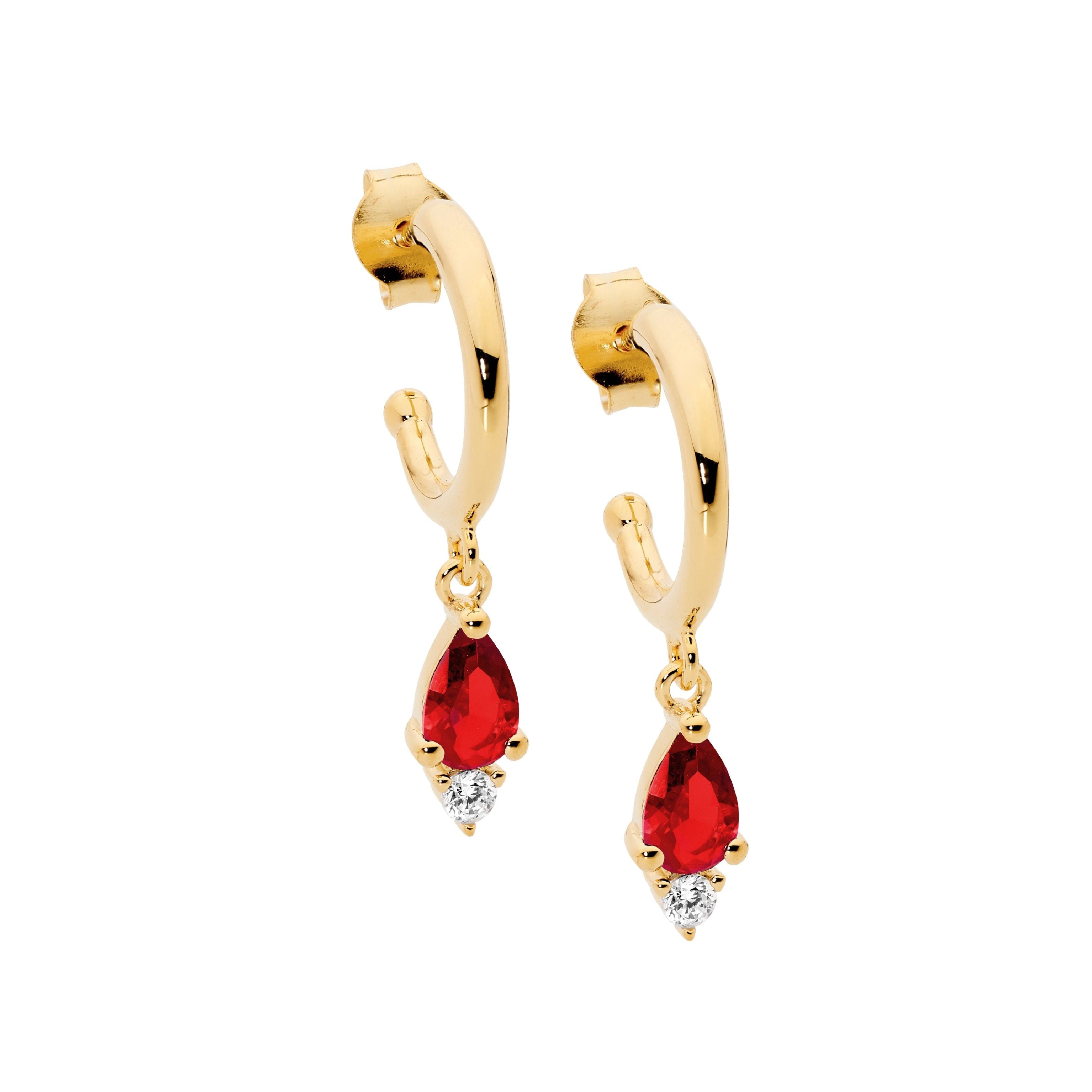 Ellani CZ Dangle Earrings in Gold