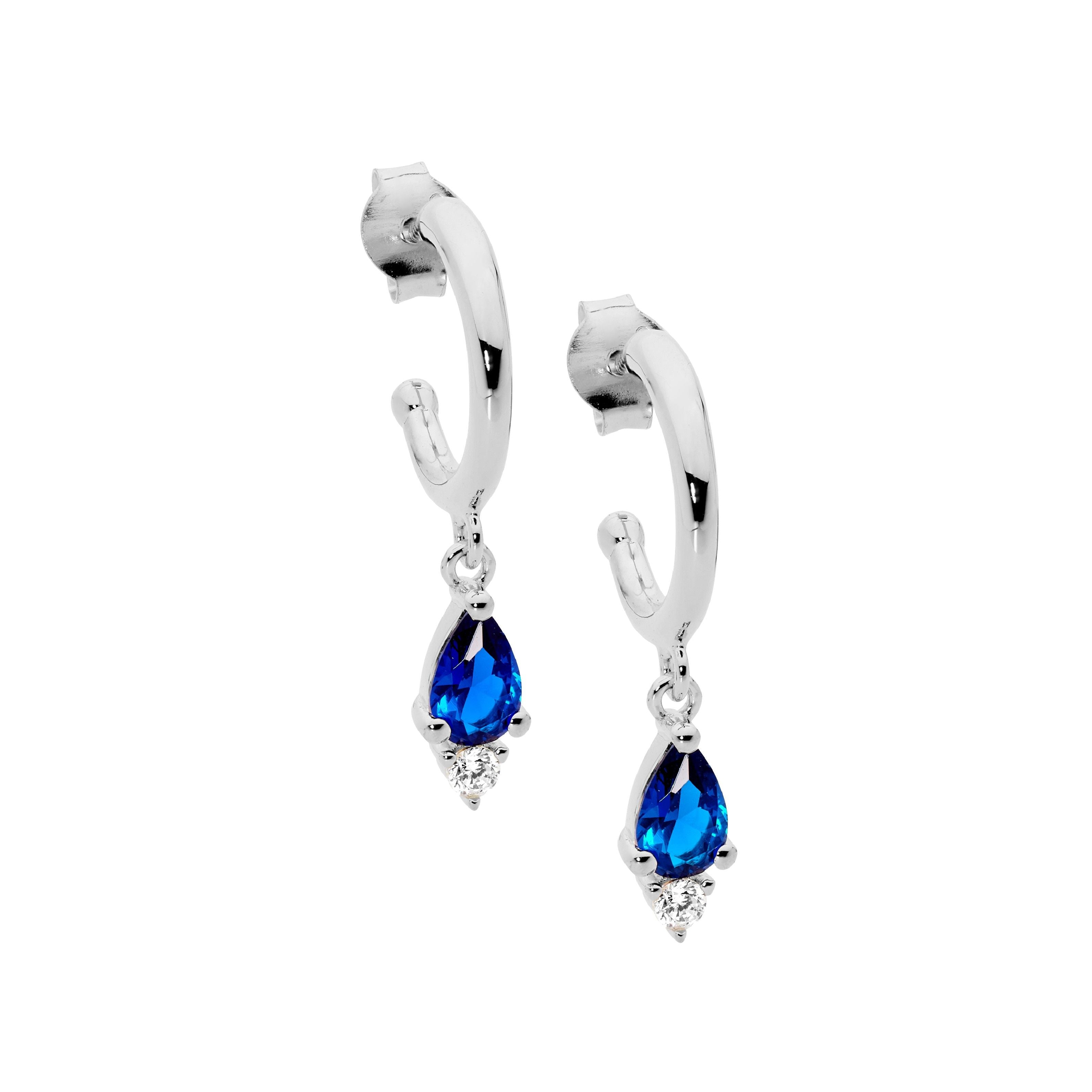 Ellani Silver CZ Dangle Earrings