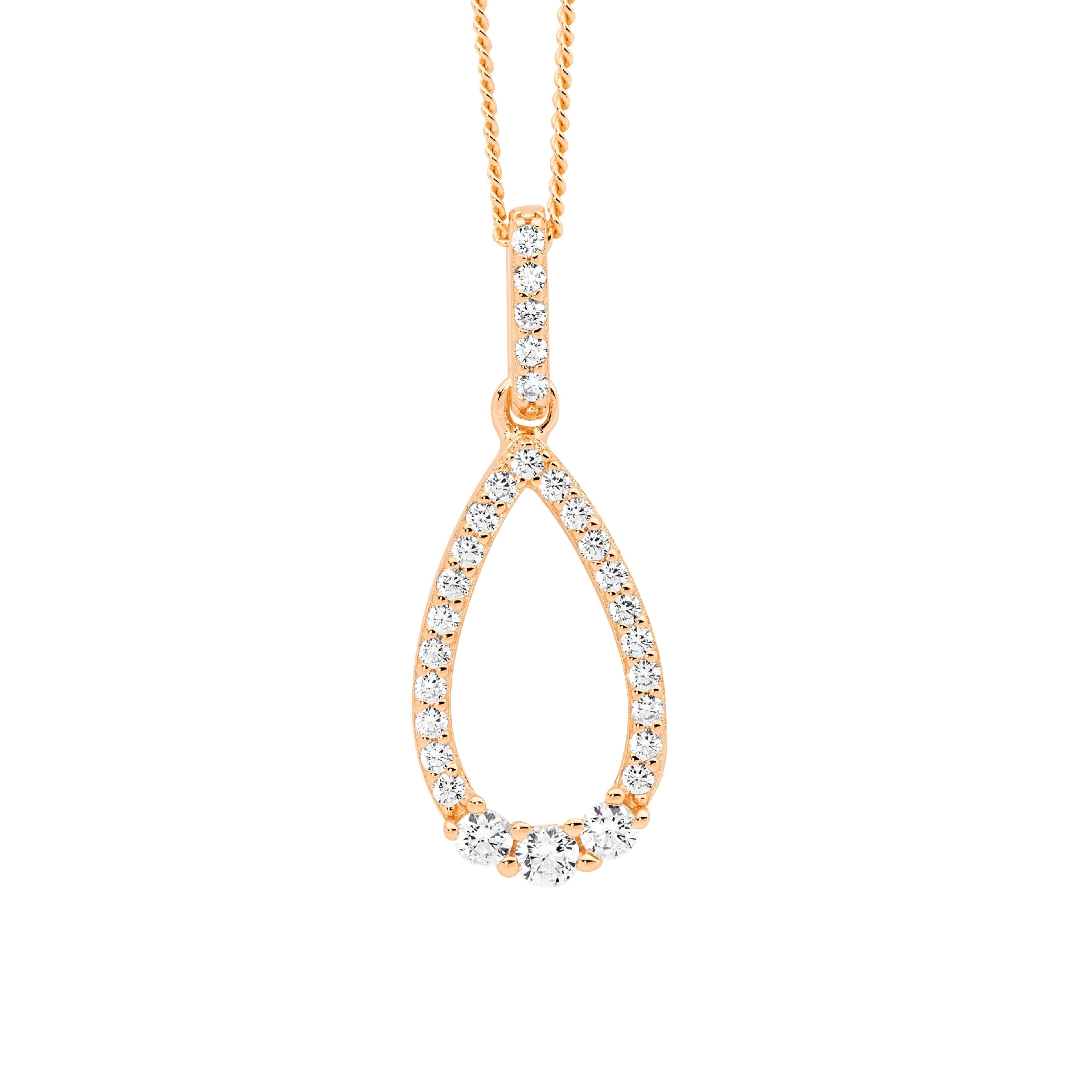 ELLANI Silver Plated CZ Necklet