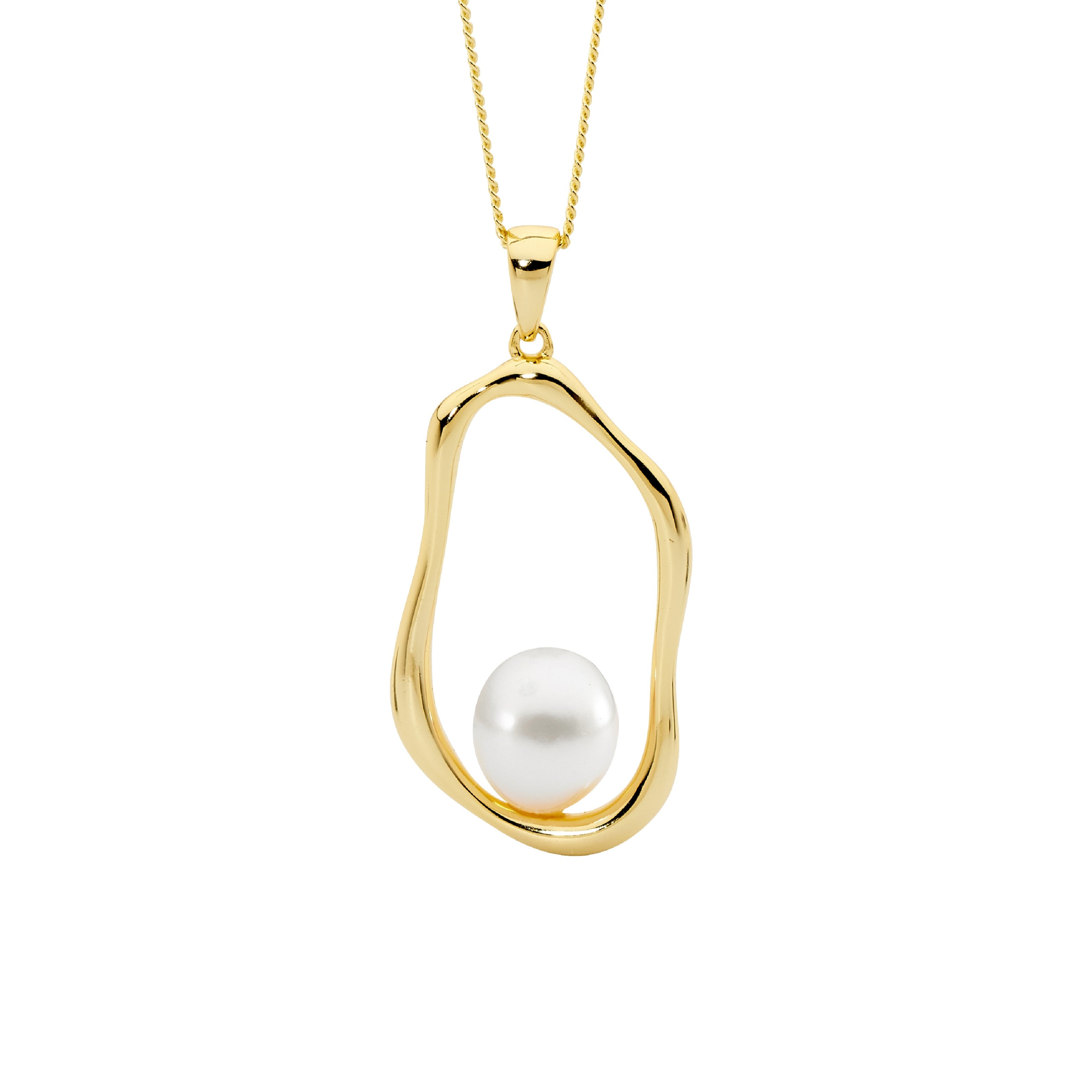 ELLANI Silver Plated Freshwater Pearl Necklet