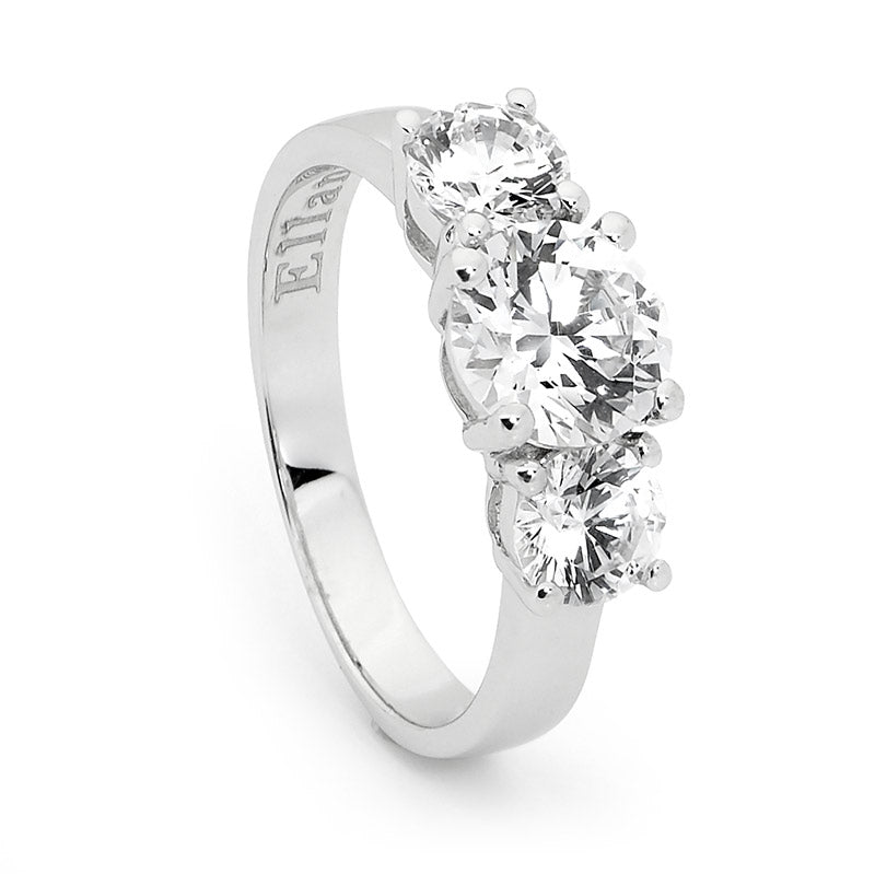 ELLANI Silver CZ Ring