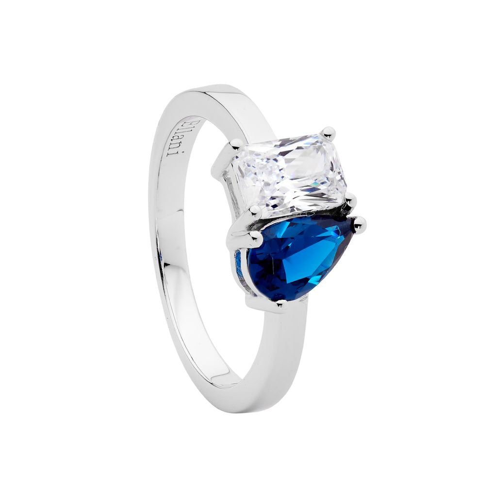 ELLANI Silver CZ Multi-Shape Ring
