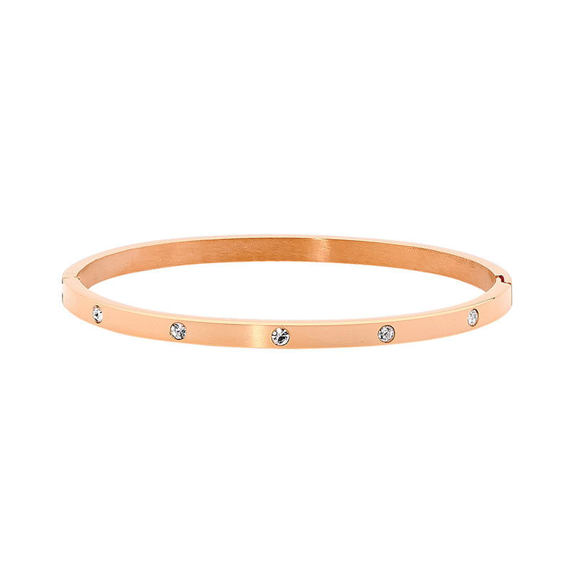 ELLANI Stainless Steel Plated Bangle with CZ