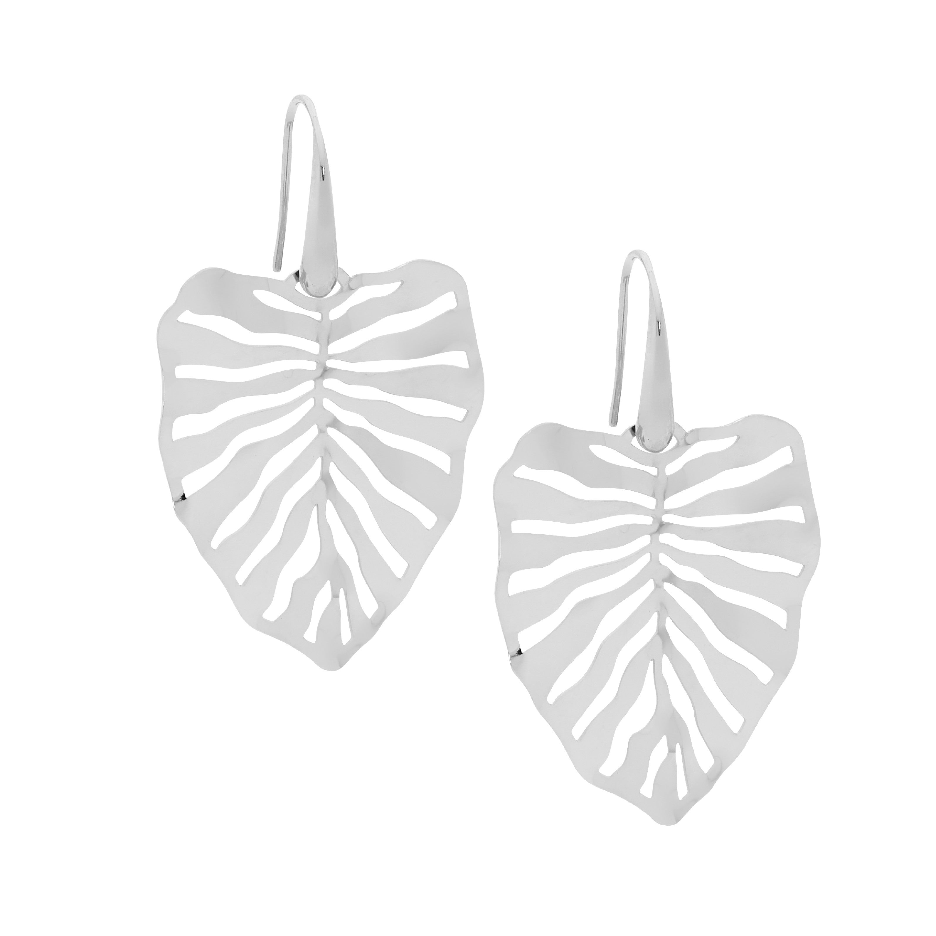 ELLANI Stainless Steel Monstera Leaf Earrings