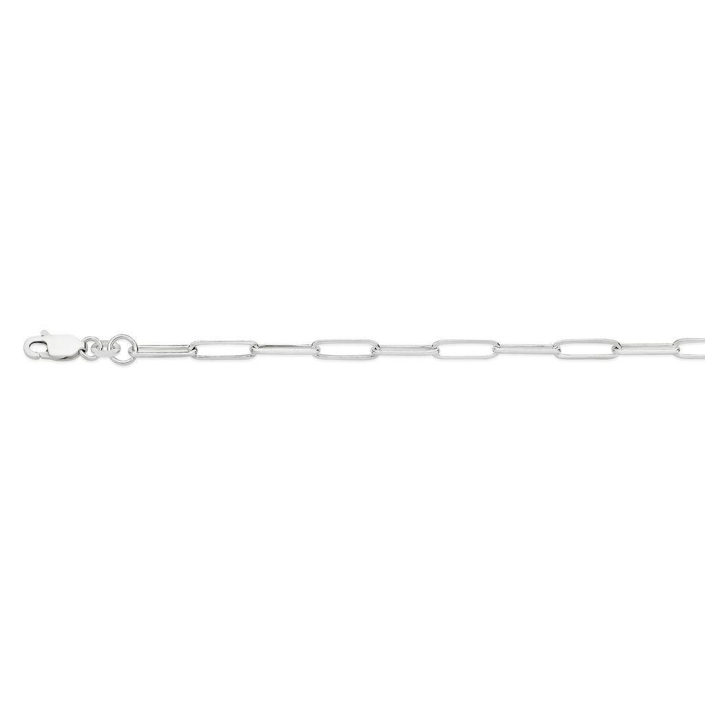 Silver 75 gauge paperclip anklet