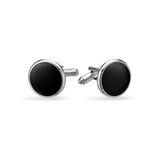 Round Cufflinks with Black Detail