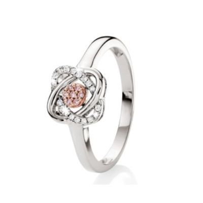9ct white gold 0.10ct Australian pink diamond ring